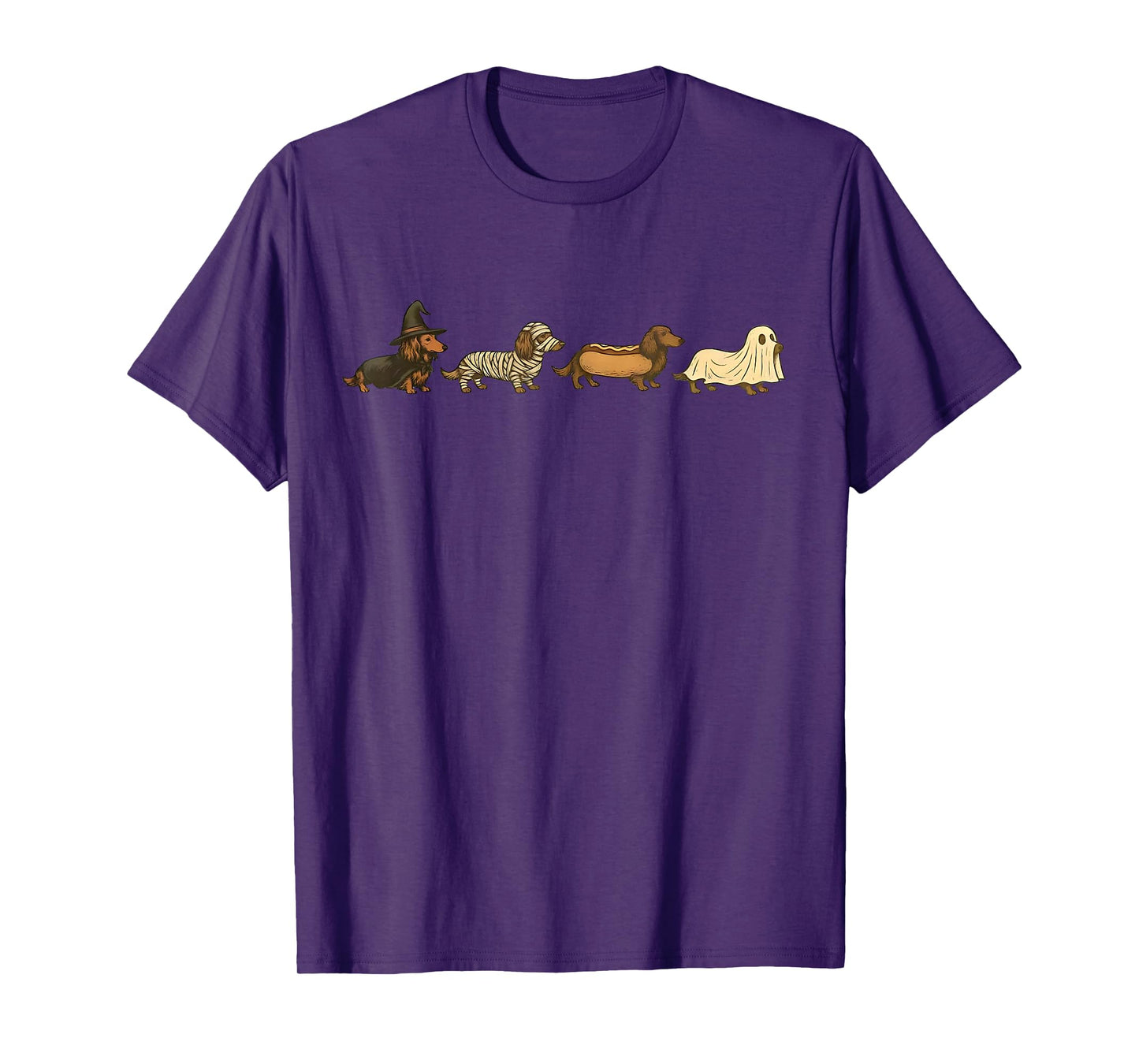 Dachshund Halloween Costume Dogs Witch Mummy Hotdog Ghost T-Shirt