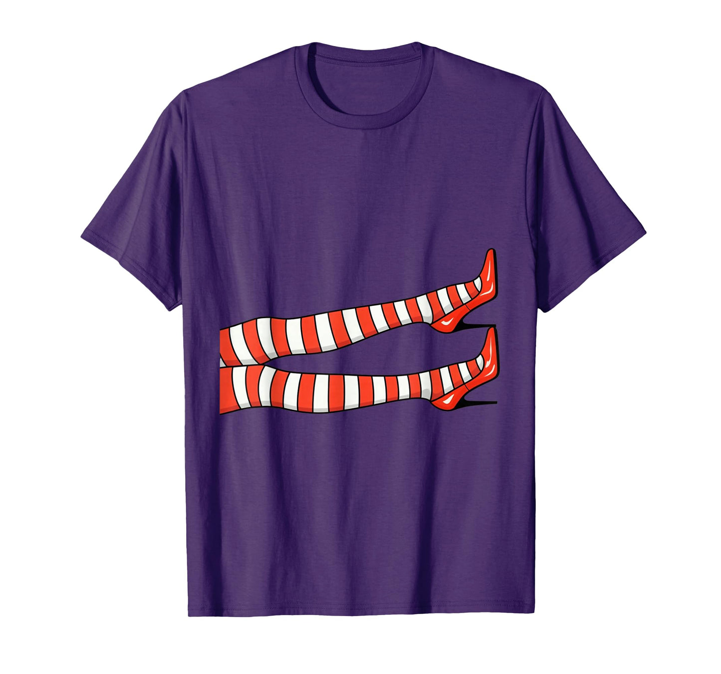 Halloween Witches Legs Heeled Shoes Stockings Bands Red Fun T-Shirt