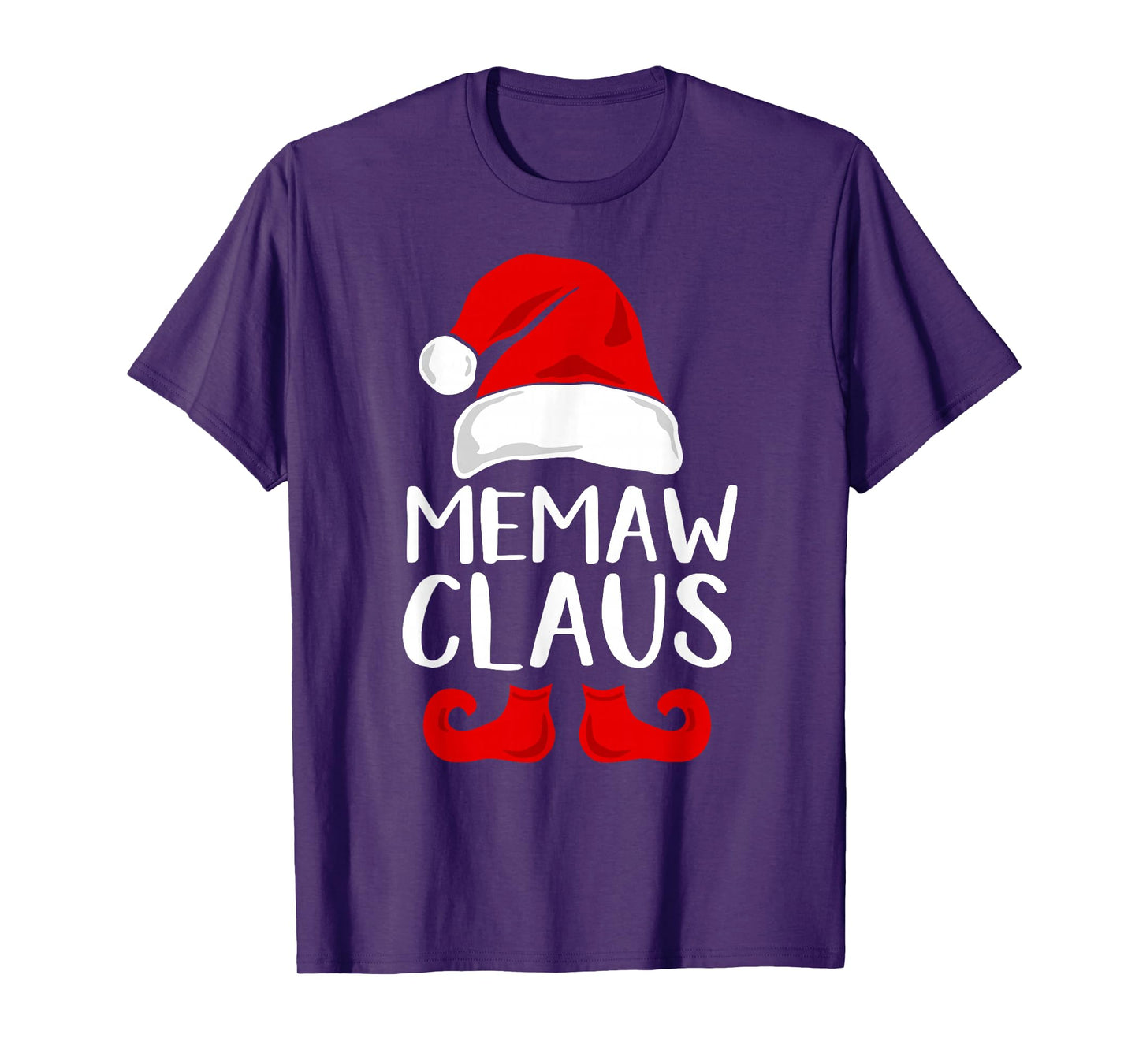 Memaw Claus Funny Grandma Santa Claus Red Christmas T-Shirt