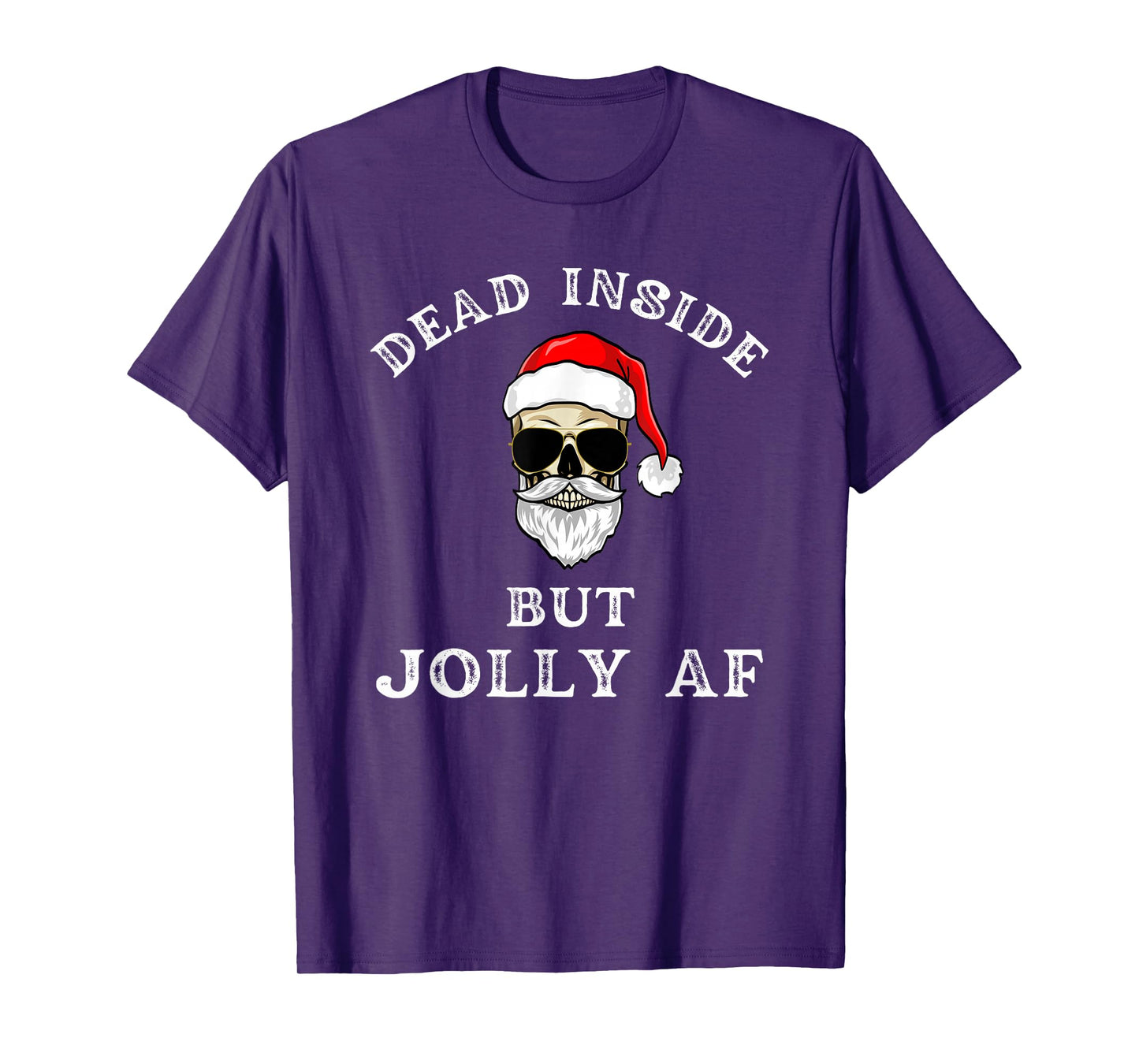 Dead Inside But Jolly AF Funny Christmas Santa Skeleton T-Shirt