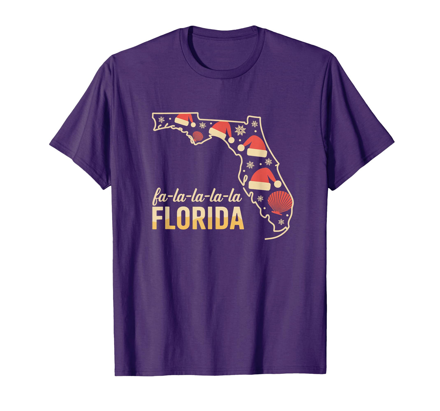 Cute Florida Christmas Family Matching Holiday Santa Hats T-Shirt