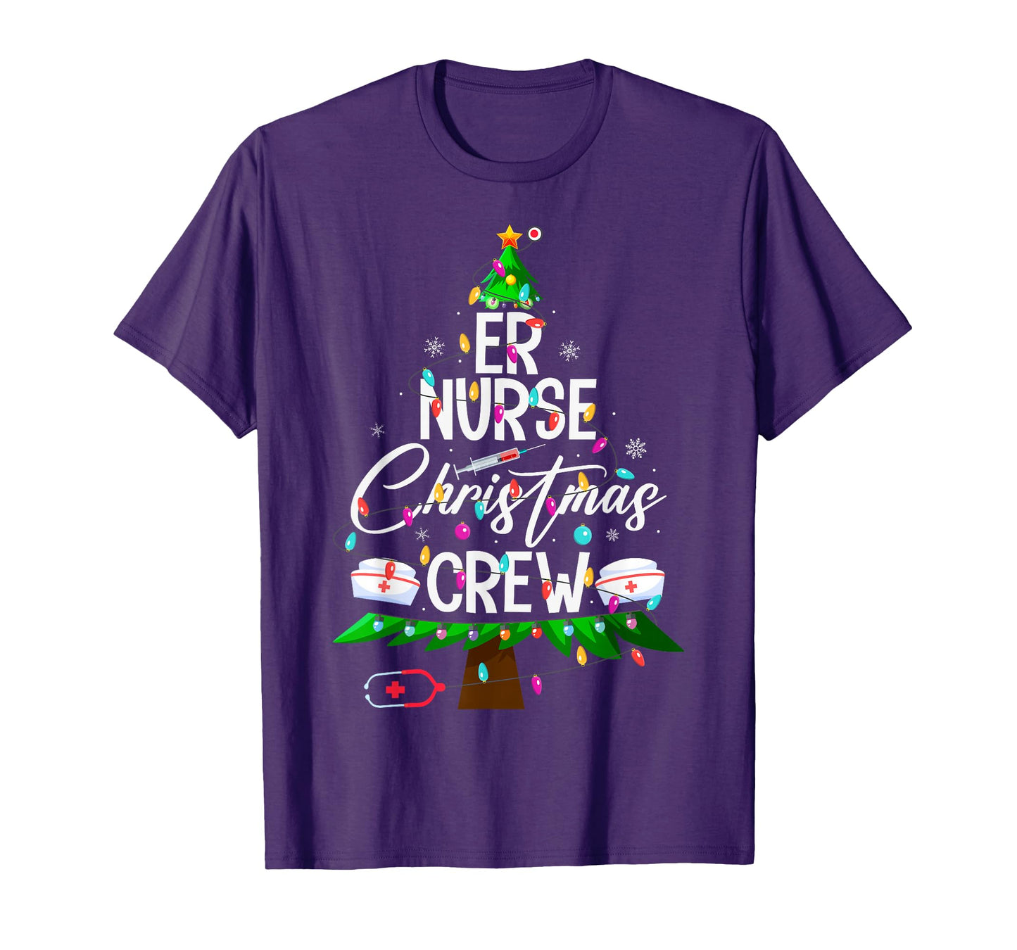 ER Nurse Christmas Crew Nursing Medical Nurse Xmas Tree T-Shirt