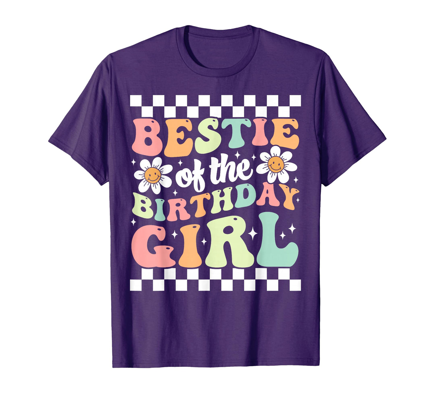 Bestie of the Birthday Girl Cute Best Friend Groovy Birthday T-Shirt