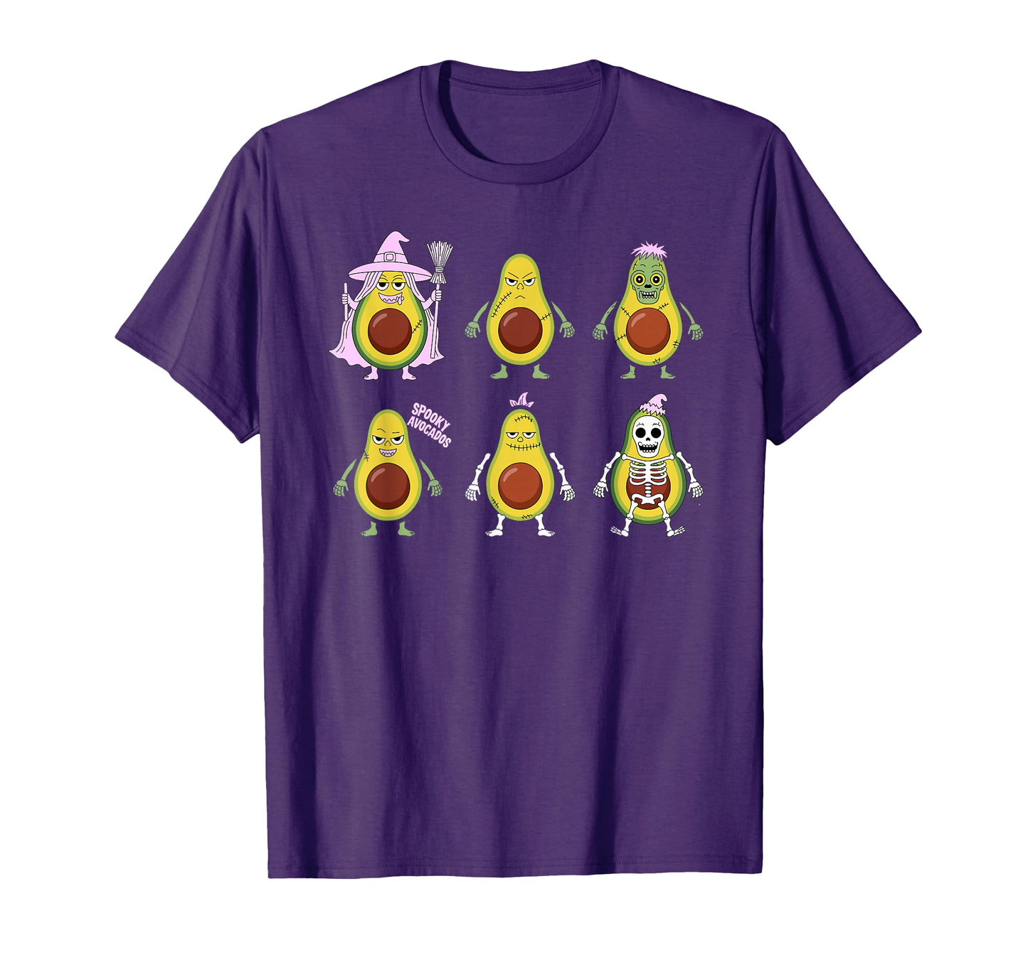 Spooky Avocados Funny Halloween Monster Mashup T-Shirt