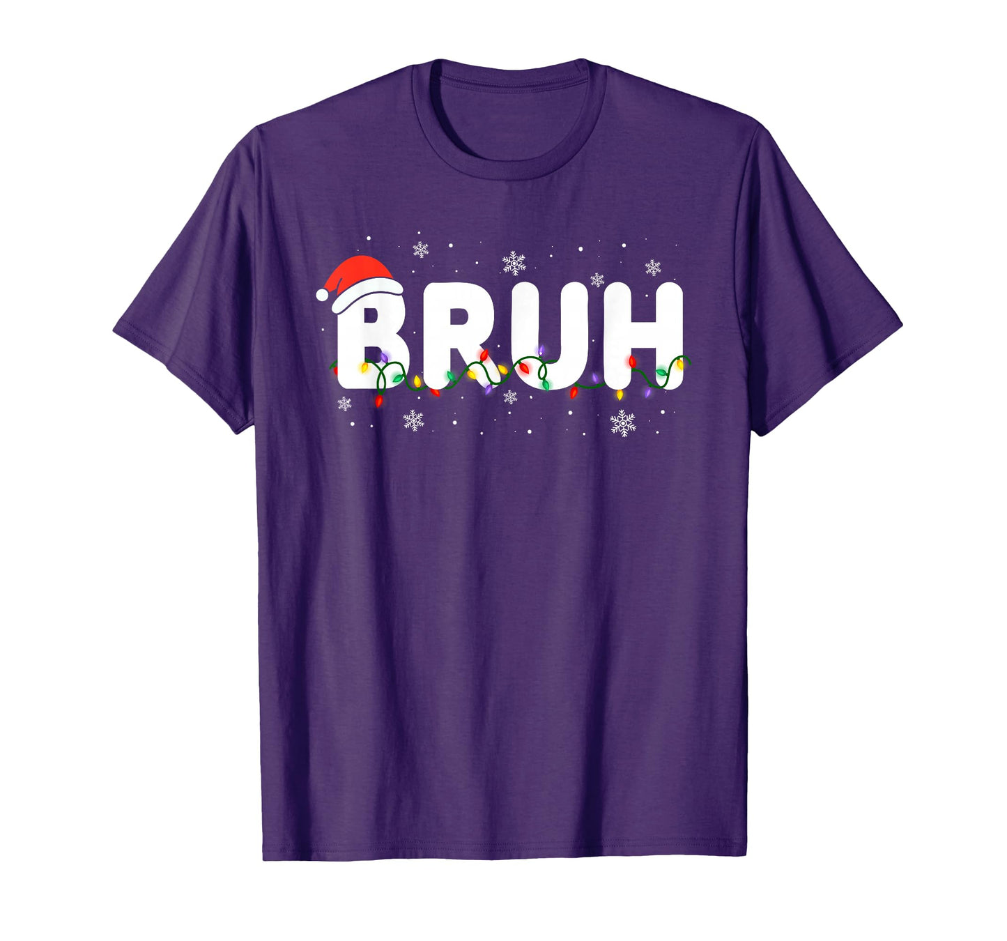 Bruh Funny Christmas Red Plaid Teens Boys Kids Xmas Pajamas T-Shirt