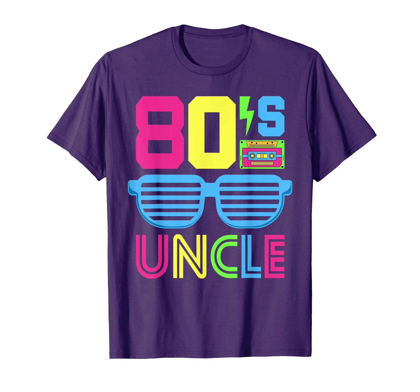 1980s Themed Party Costume Eighties Theme Outfit 80's Uncle T-Shirt