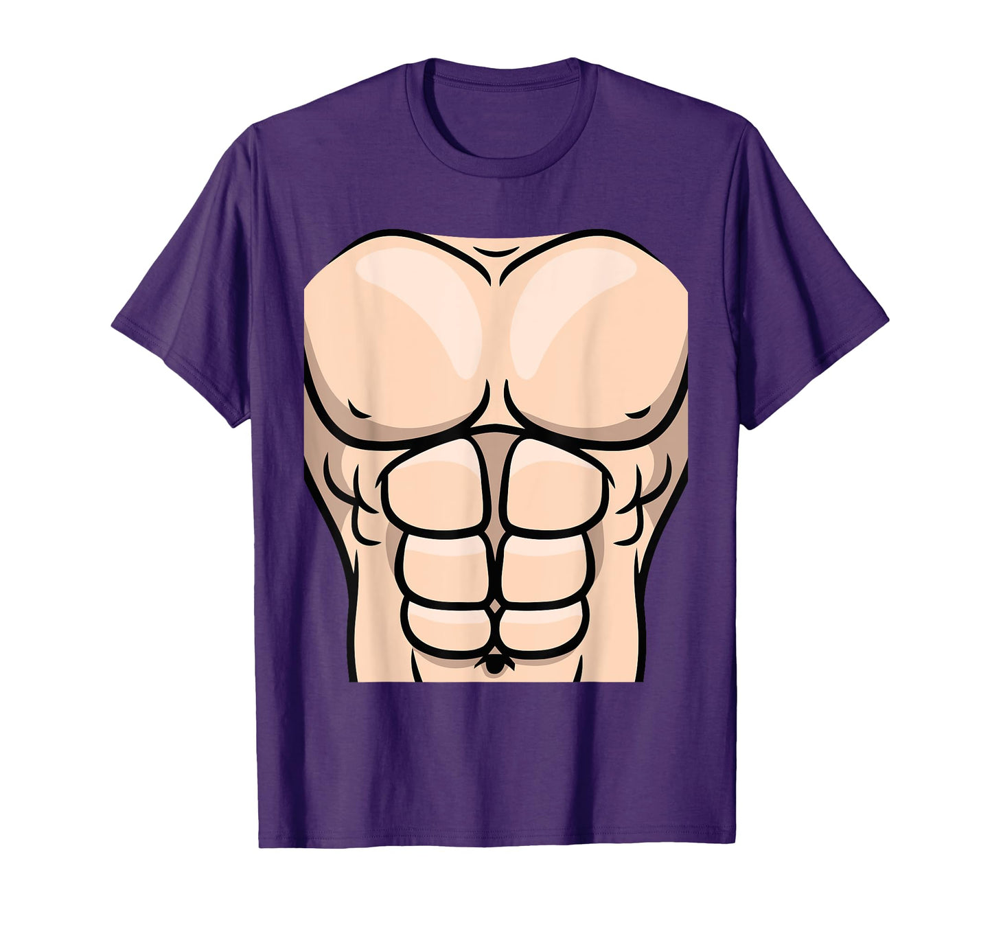 Men Muscle Costume Six Pack Halloween Workout Fitness T-Shirt