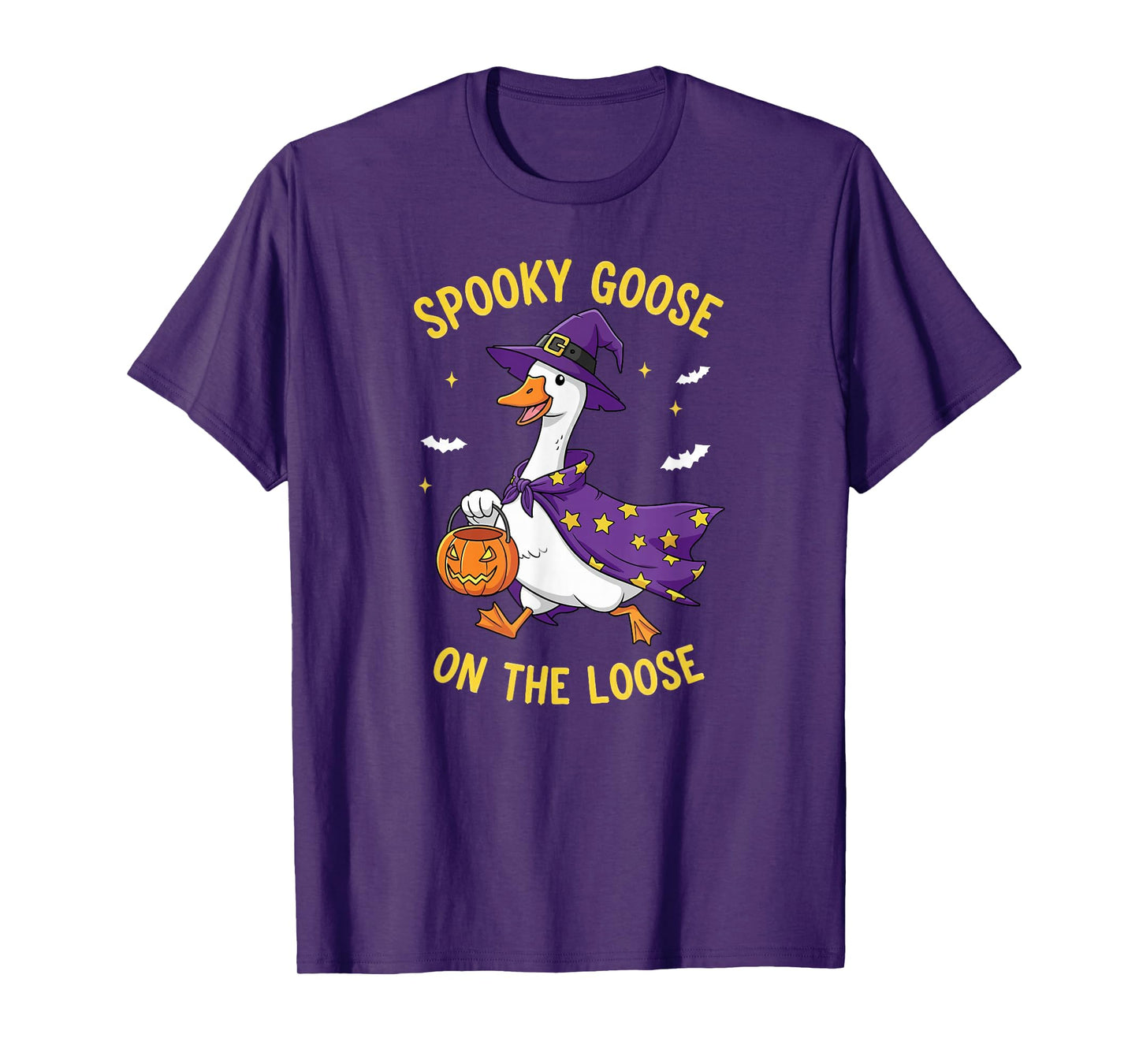 Spooky Goose On The Loose Funny Witch Pumpkin Halloween T-Shirt