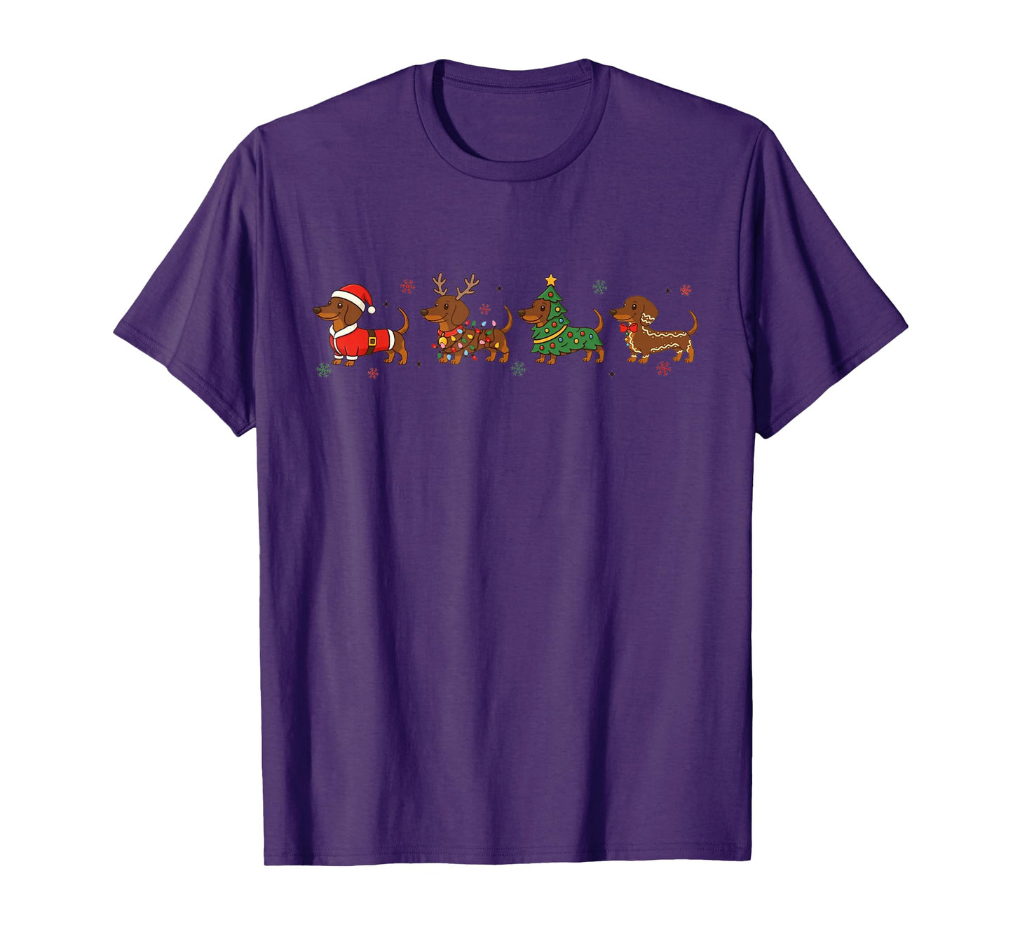 Christmas Dachshund Cute Santa Dachshund Christmas Tree T-Shirt