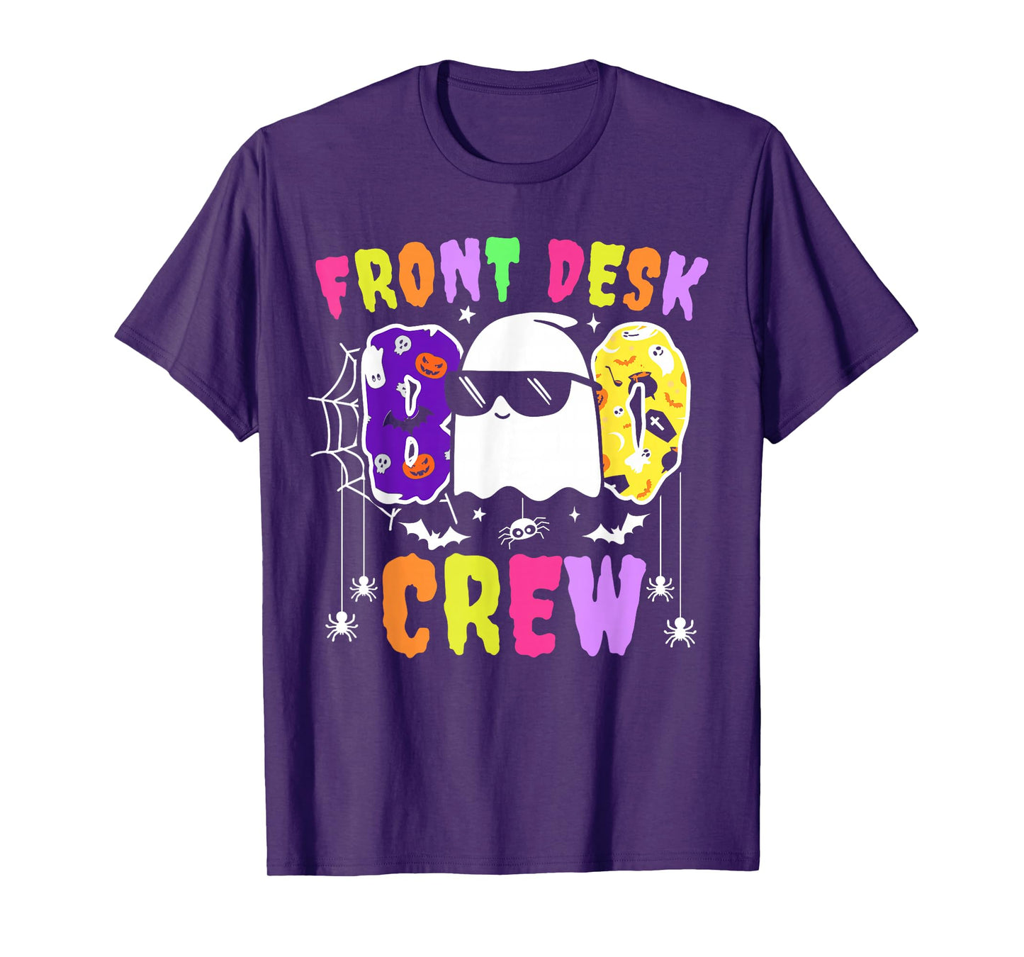 Front Desk Boo Crew Funny Ghost Halloween Receptionist 2025 T-Shirt