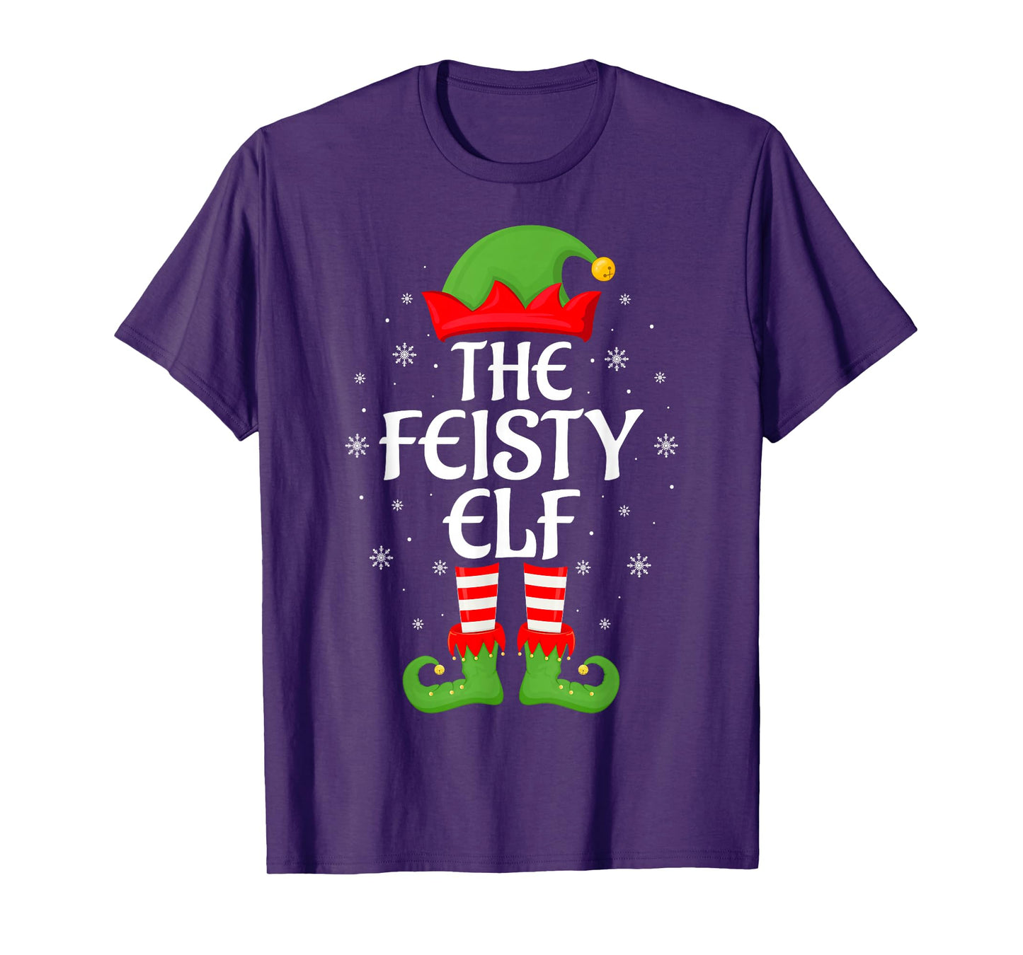 Feisty Elf Xmas Family Matching Elf Squad Christmas T-Shirt