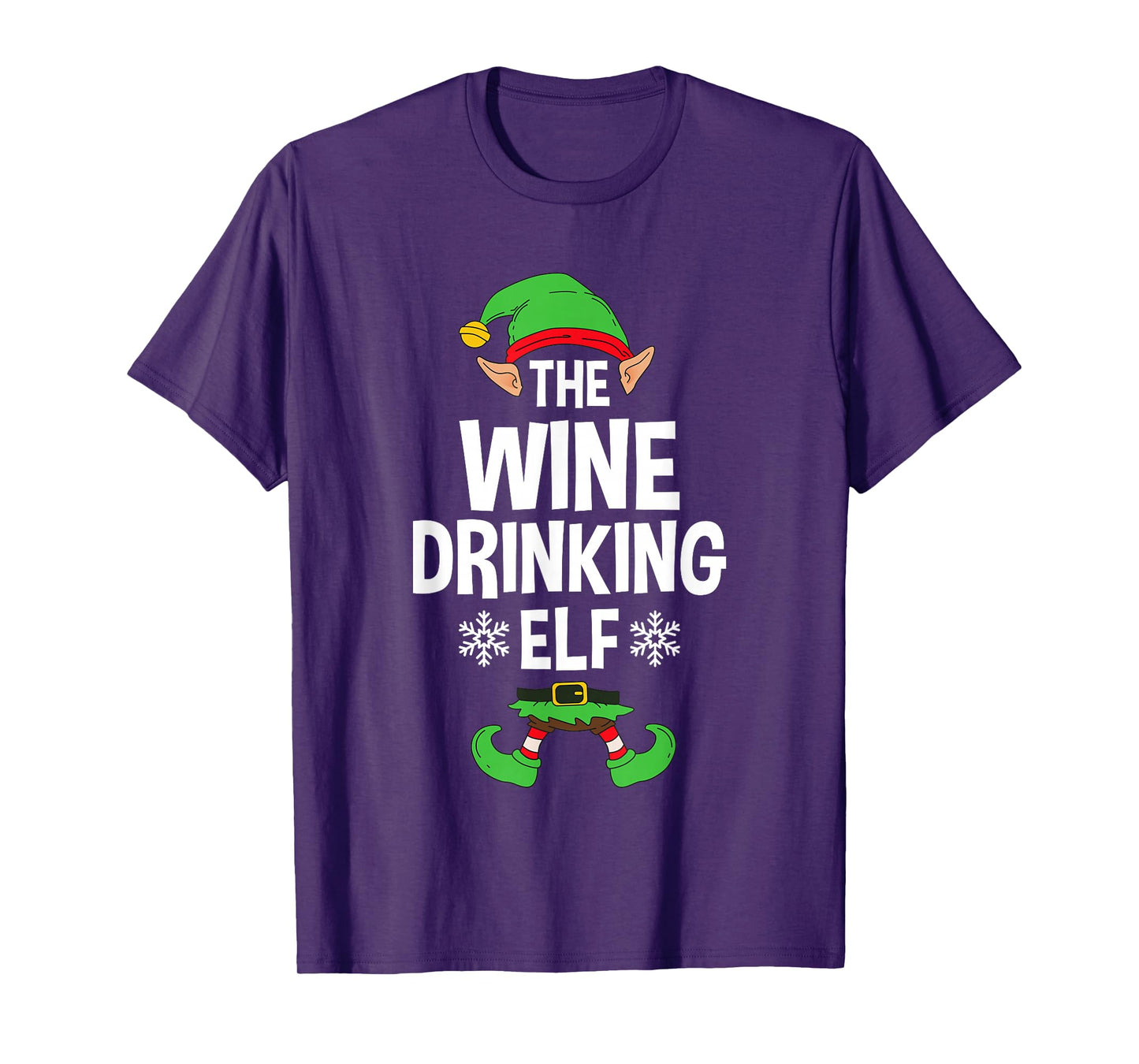 The Wine Drinking Elf Party Family Group Matching X-Mas T-Shirt