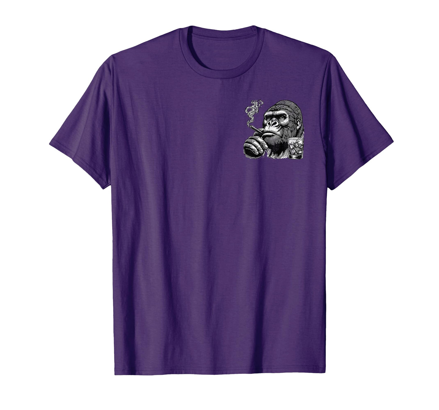 Whiskey Goes in Wisdom Comes Out Funny Monkey (2 Sided) T-Shirt