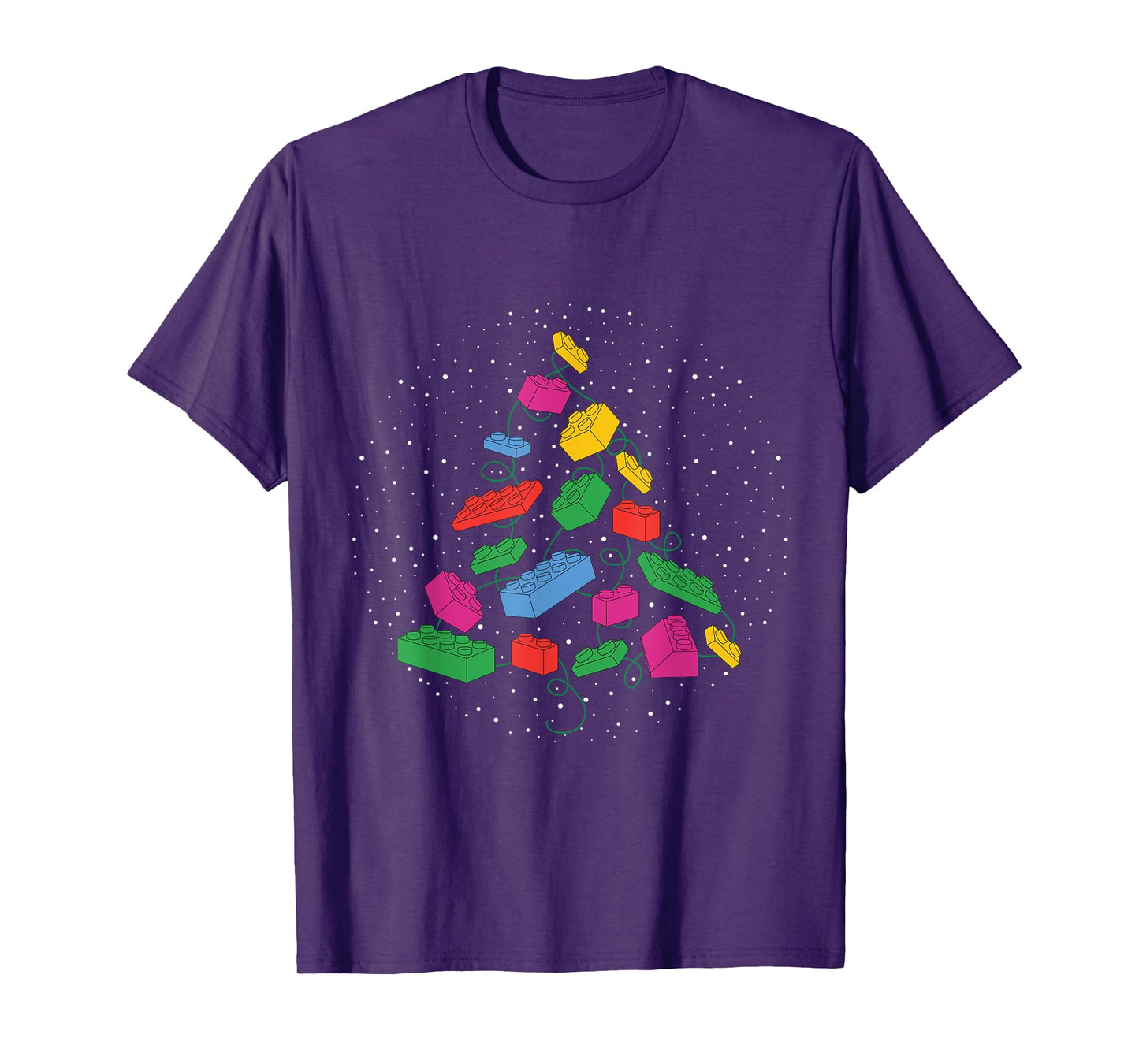 Block Building Builder Brick Christmas Tree Block Builder T-Shirt
