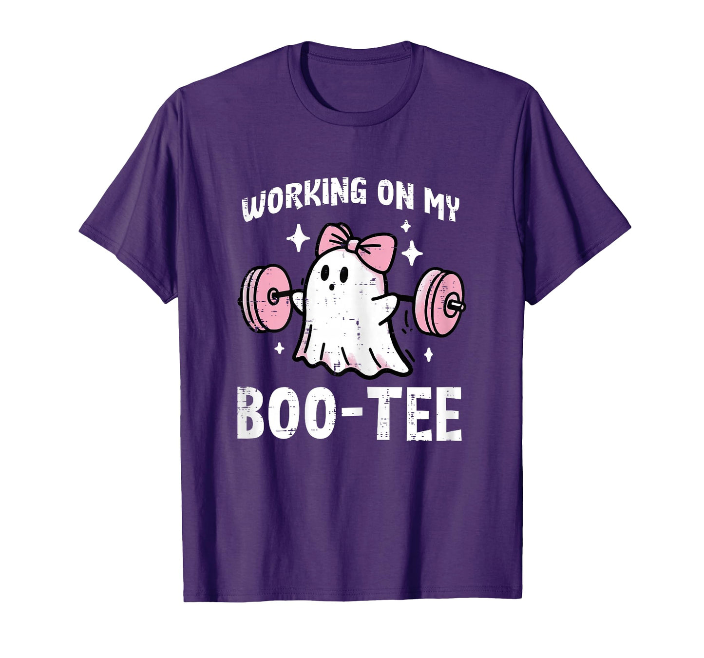 Halloween Ghost Working On My Boo Tee Workout Costume Women T-Shirt
