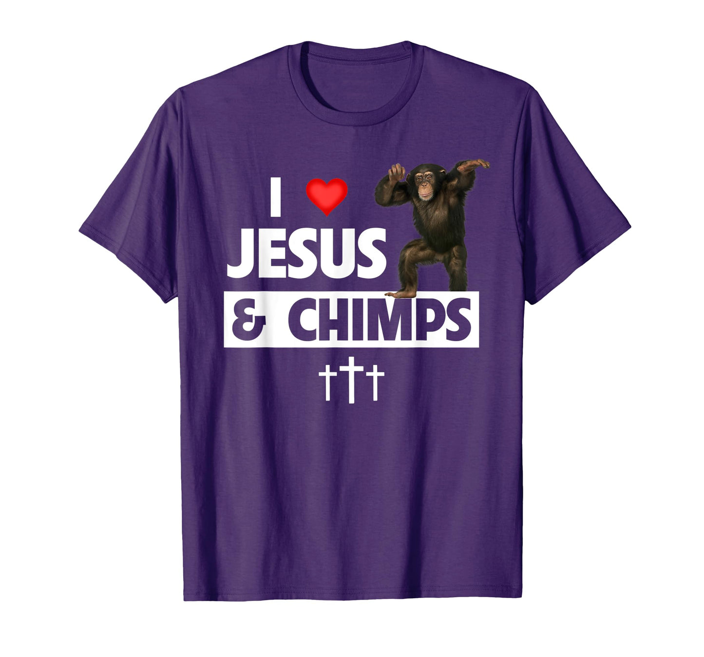 I Love Jesus and Chimps Christian Chimpanzee Monkey Lovers T-Shirt