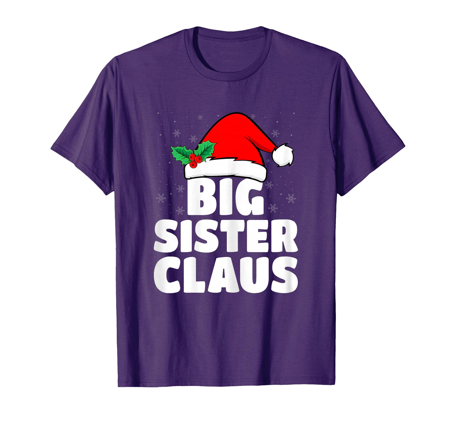 Big Sis Announcement Big Sister Claus Santa Hat Christmas T-Shirt