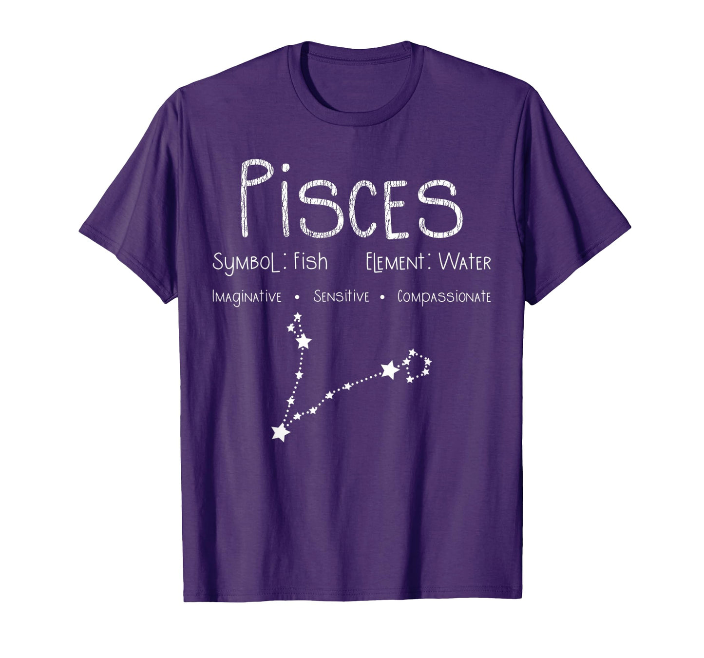 Vintage Distressed Pisces Symbol Zodiac Sign Birthday Gift T-Shirt