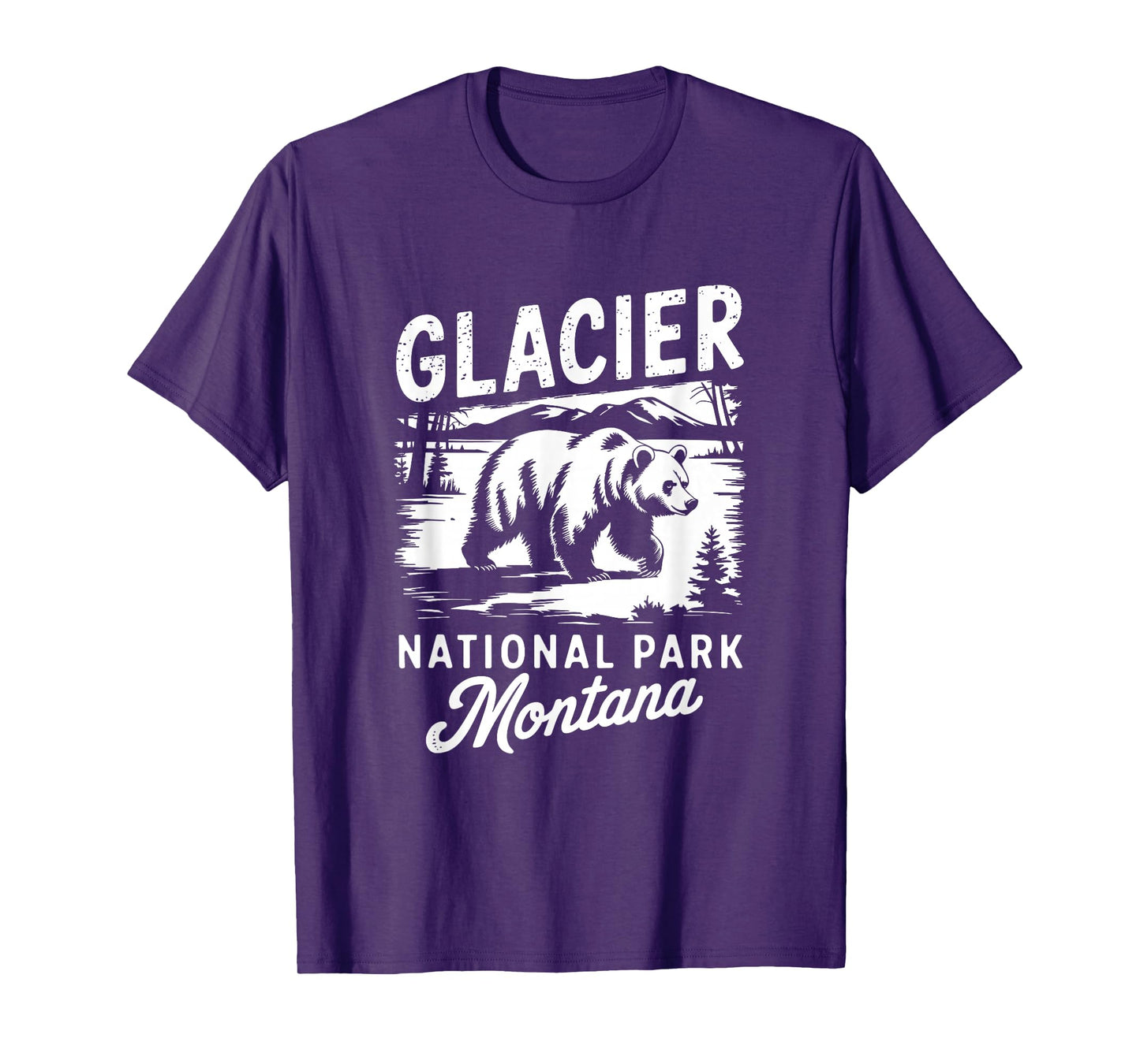 Glacier National Park Montana Bear Vintage Style T-Shirt