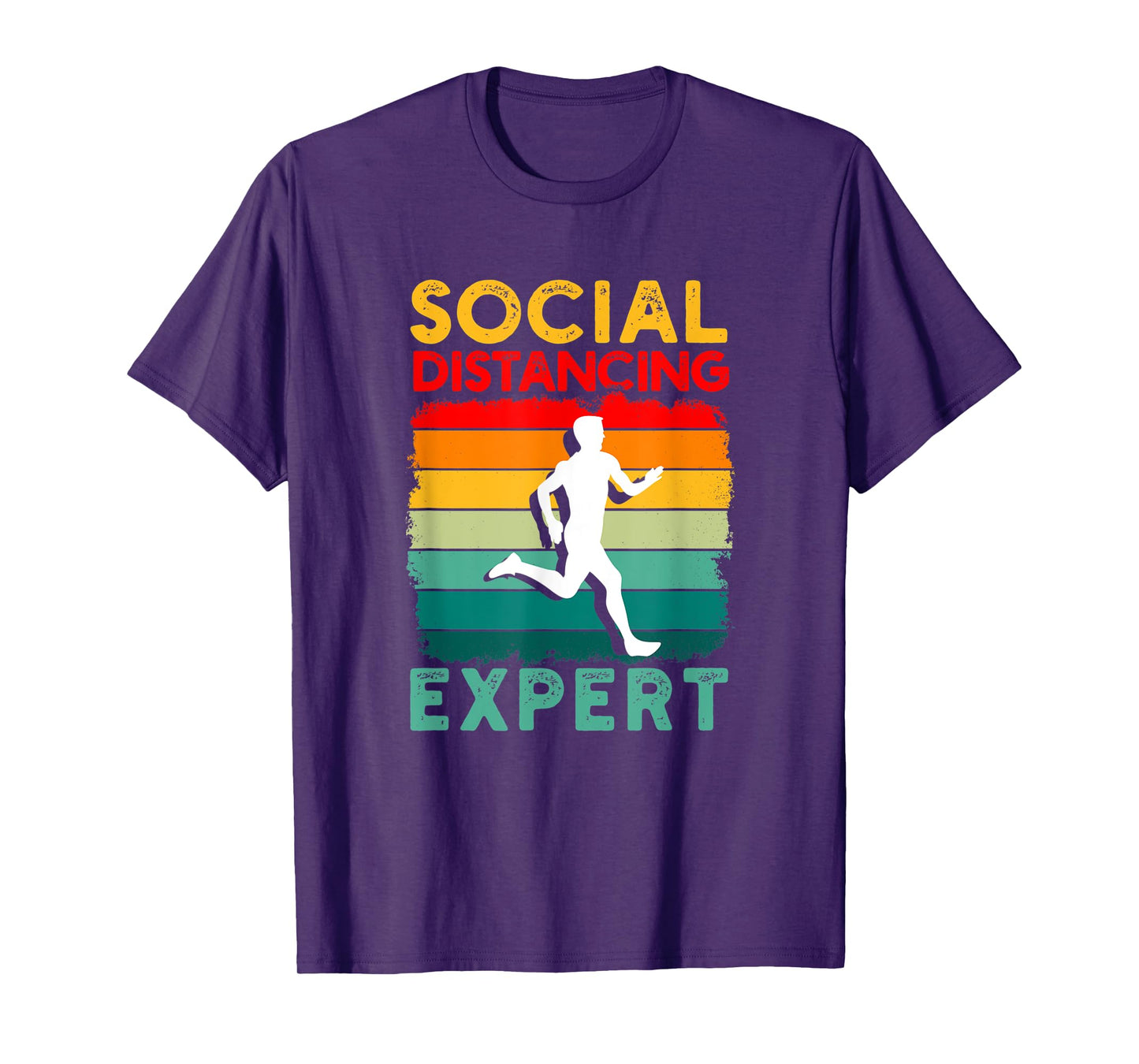Running Sports Pun Social Distancing Expert Funny Runner T-Shirt