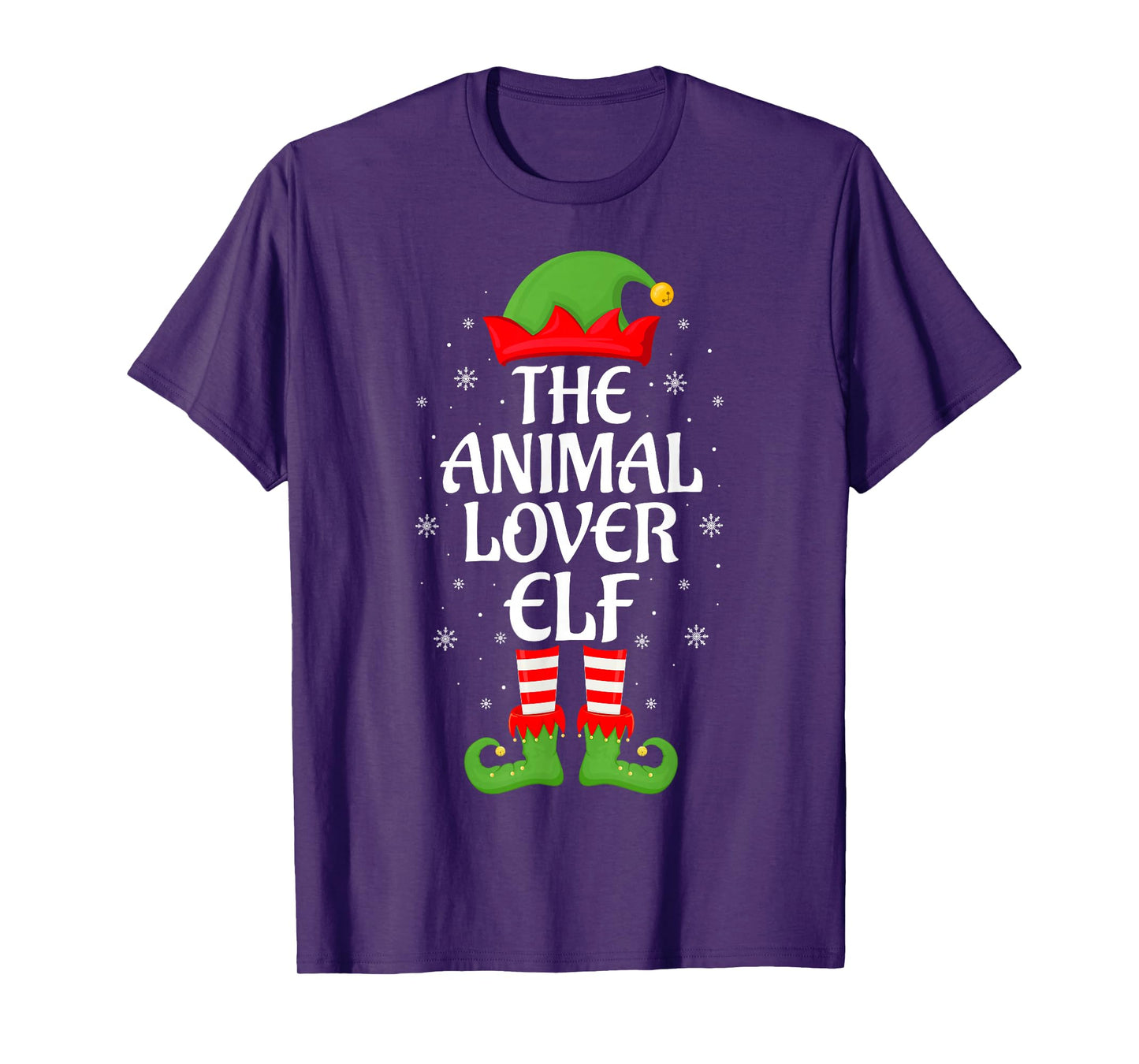 Animal Lover Elf Xmas Family Matching Elf Squad Christmas T-Shirt