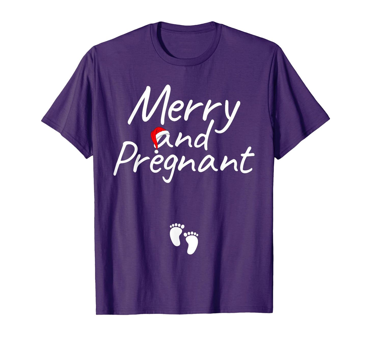 Merry and Pregnant Xmas Pregnancy Announcement Christmas T-Shirt