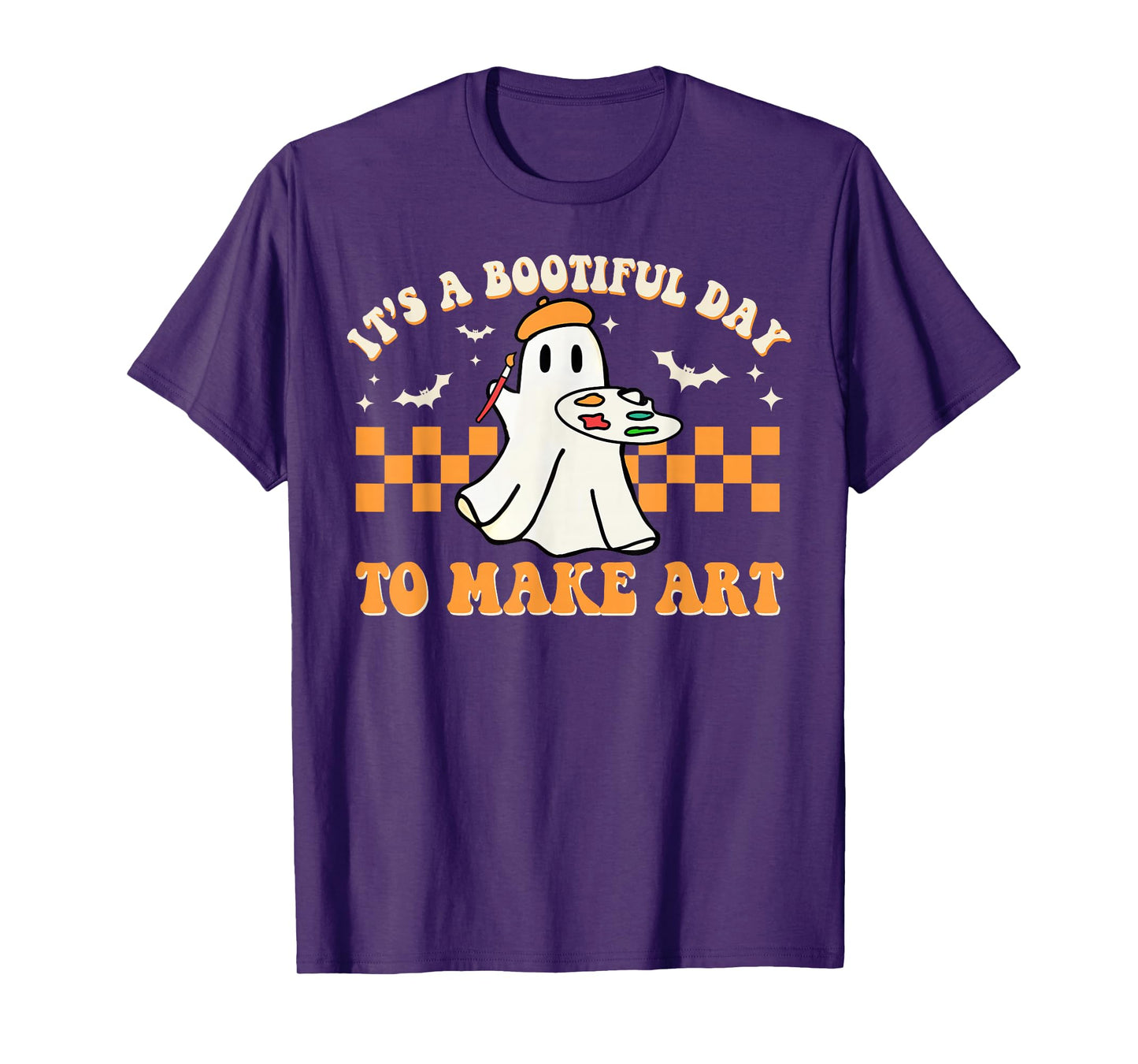It's A Bootiful Day To Make Art Halloween Art Teacher Groovy T-Shirt