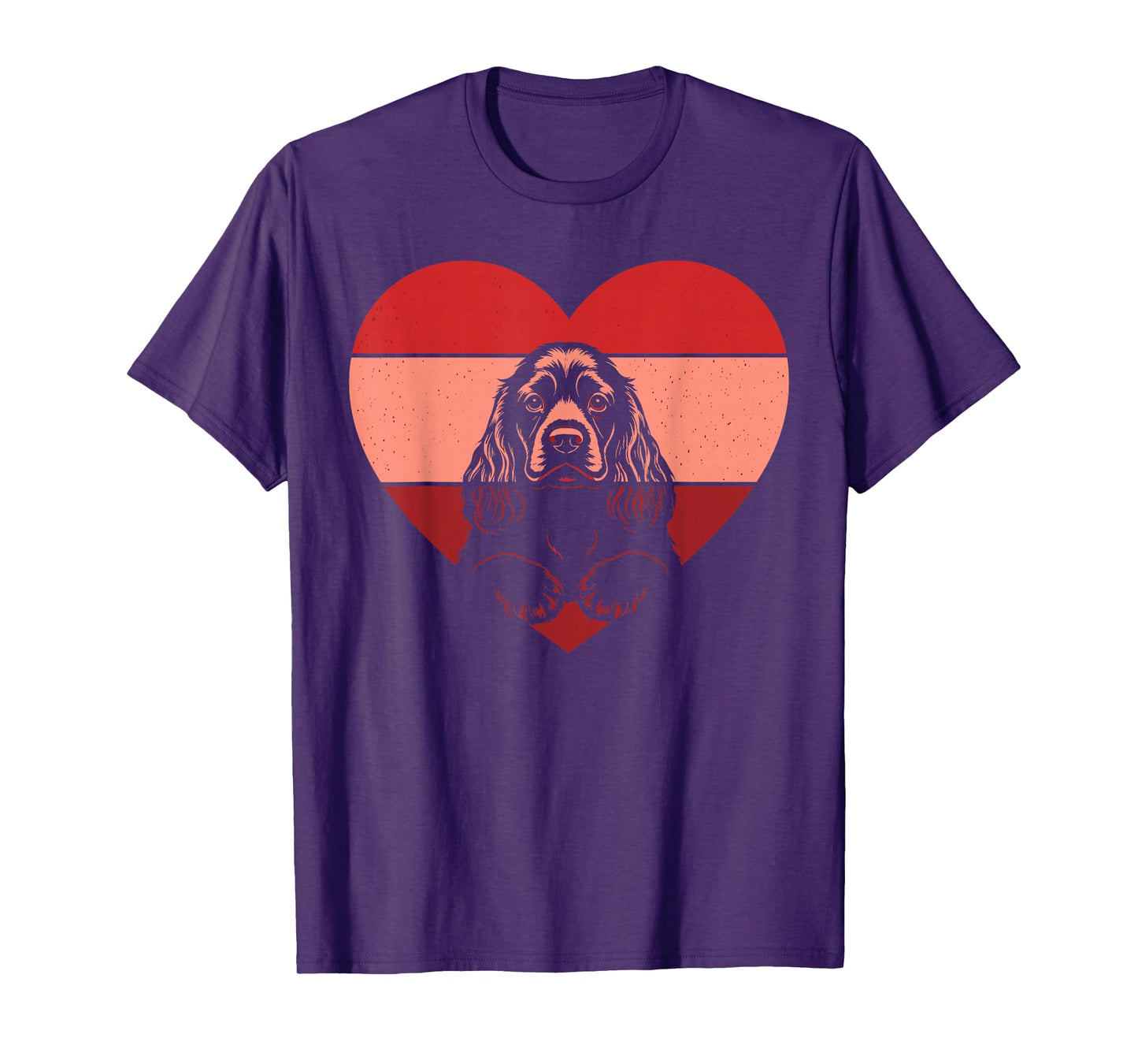 Retro Heart Cocker Spaniel Dog Vintage Valentine Womens Mens T-Shirt