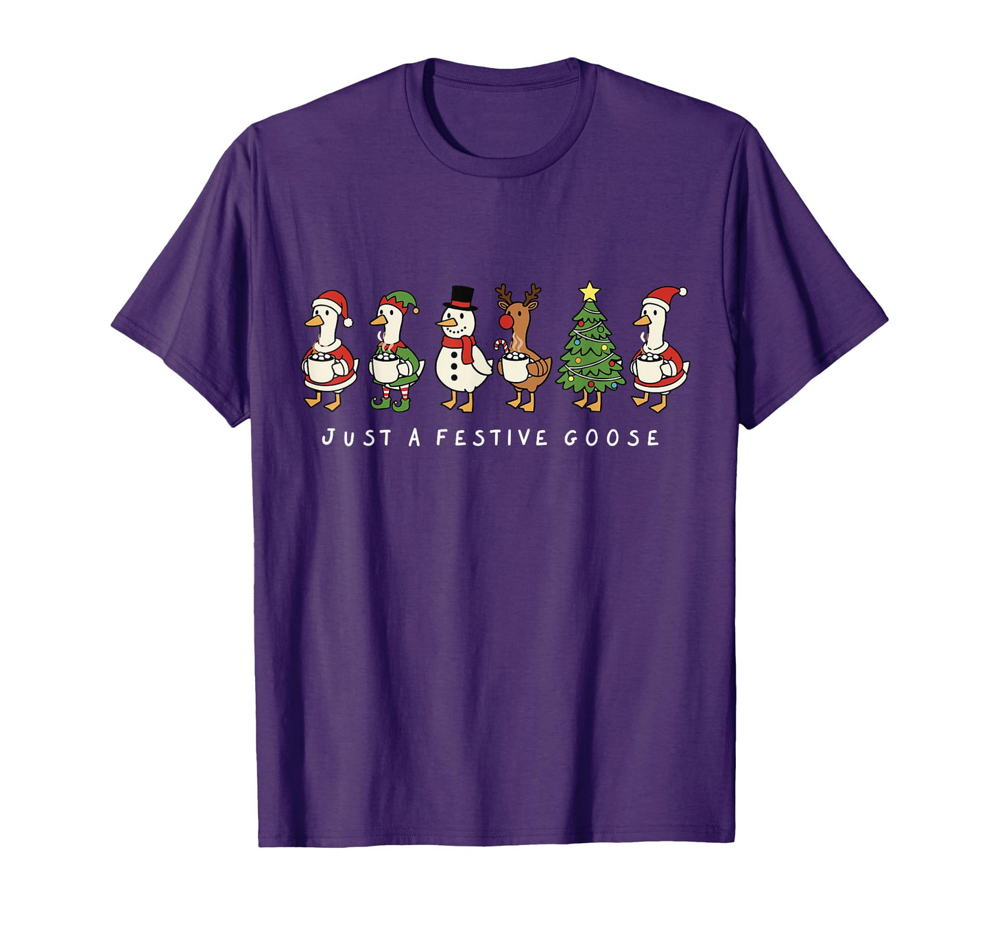 Just a Festive Goose Christmas Cocoa Parade T-Shirt