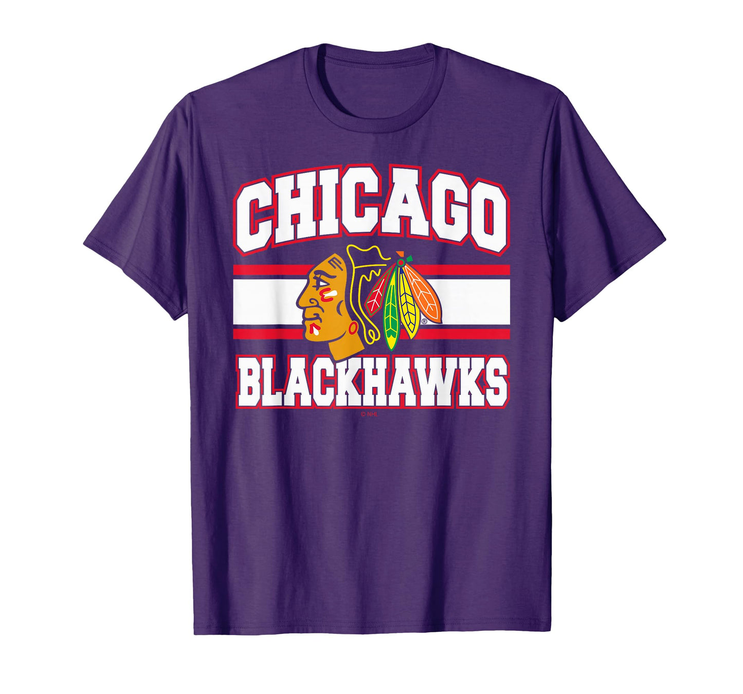 Chicago Blackhawks Stripe Black Officially Licensed T-Shirt
