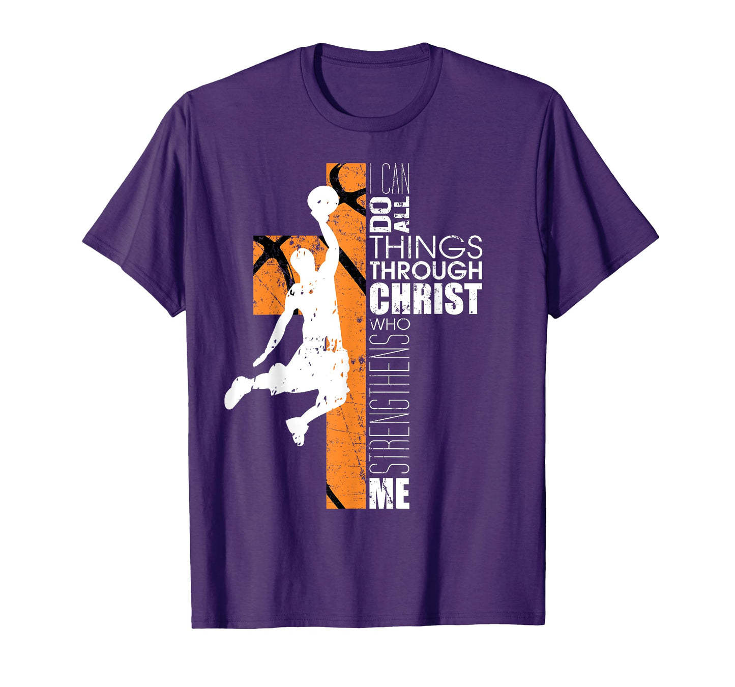 Christian Basketball Religious Bible Verse Philippians 4:13 T-Shirt