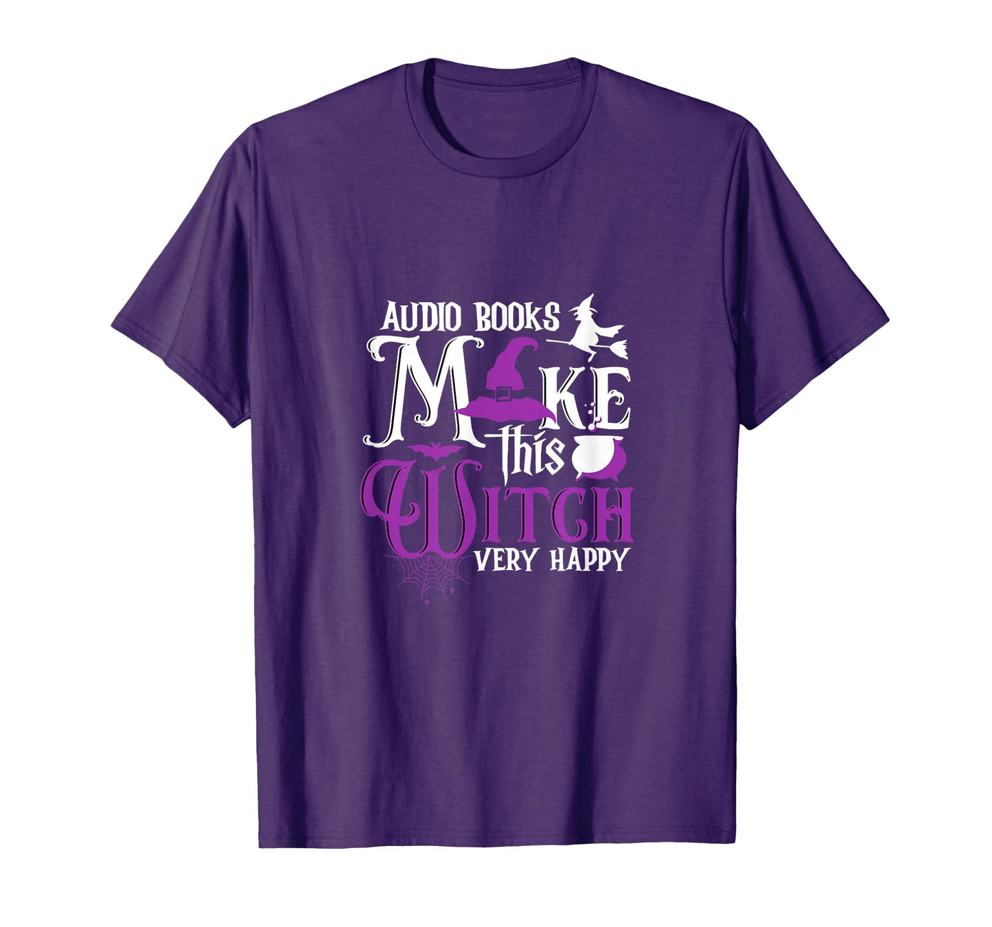 Funny Witch Audiobooks Lover Spooky Reading Art T-Shirt