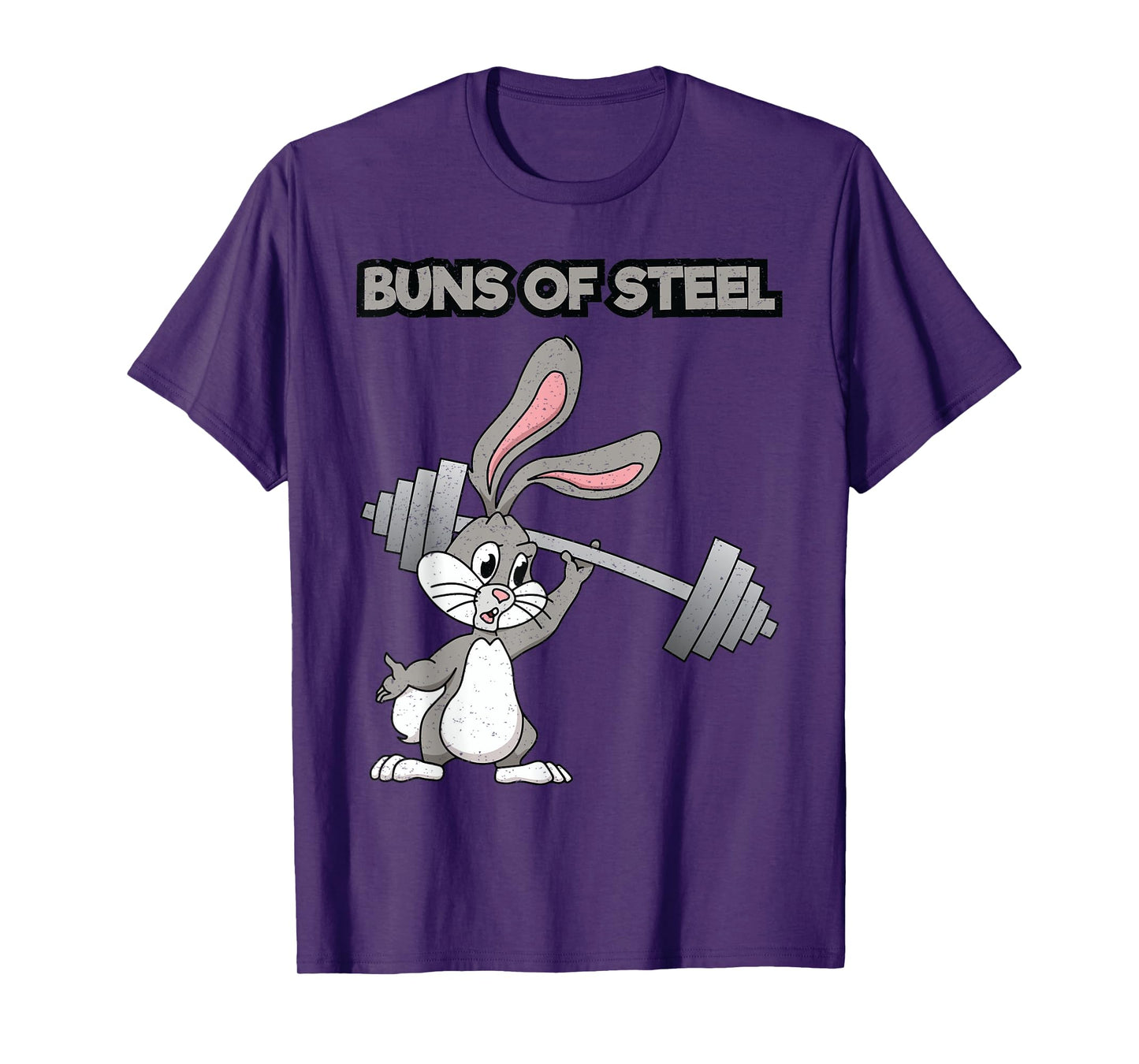Buns Of Steel T-Shirt Weight Lifting Bunny Workout Animal