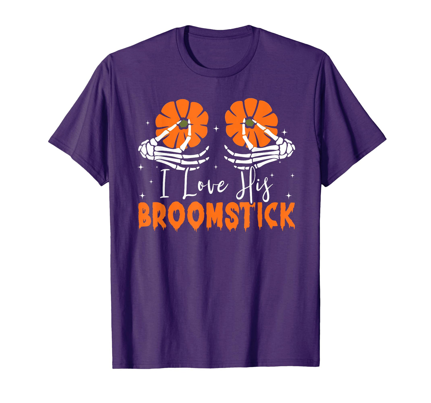 I Love Her Pumpkins I Love His Broomstick Halloween Couples T-Shirt
