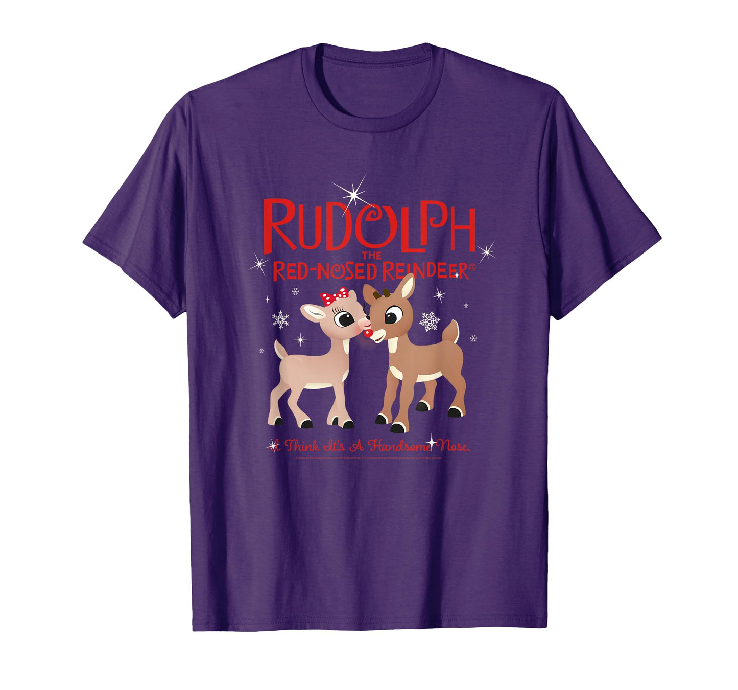 Rudolph and Clarice It's A Handsome Nose Retro Christmas T-Shirt