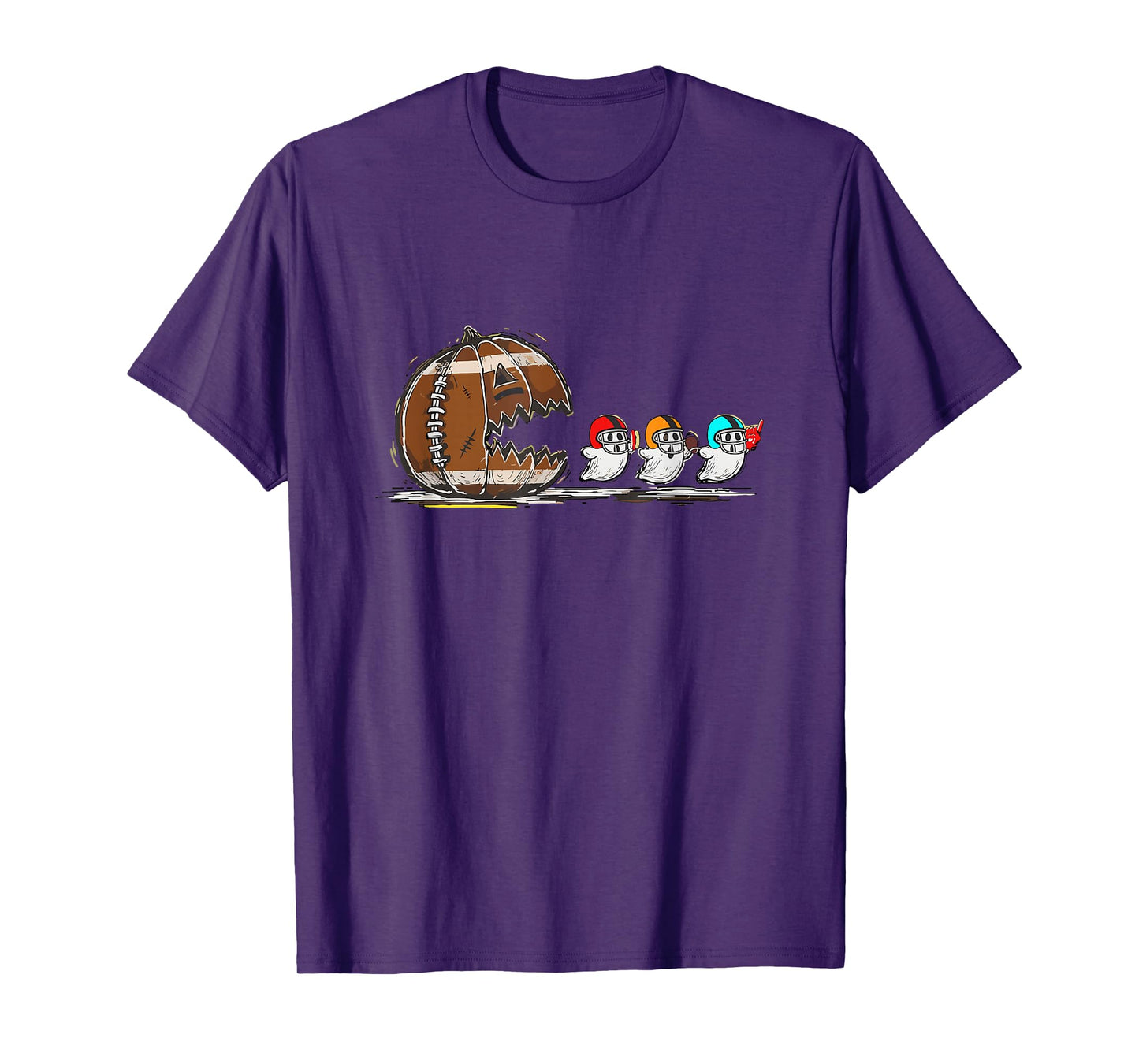 Football Chasing Ghost Halloween Football Gameday Boo Spooky T-Shirt