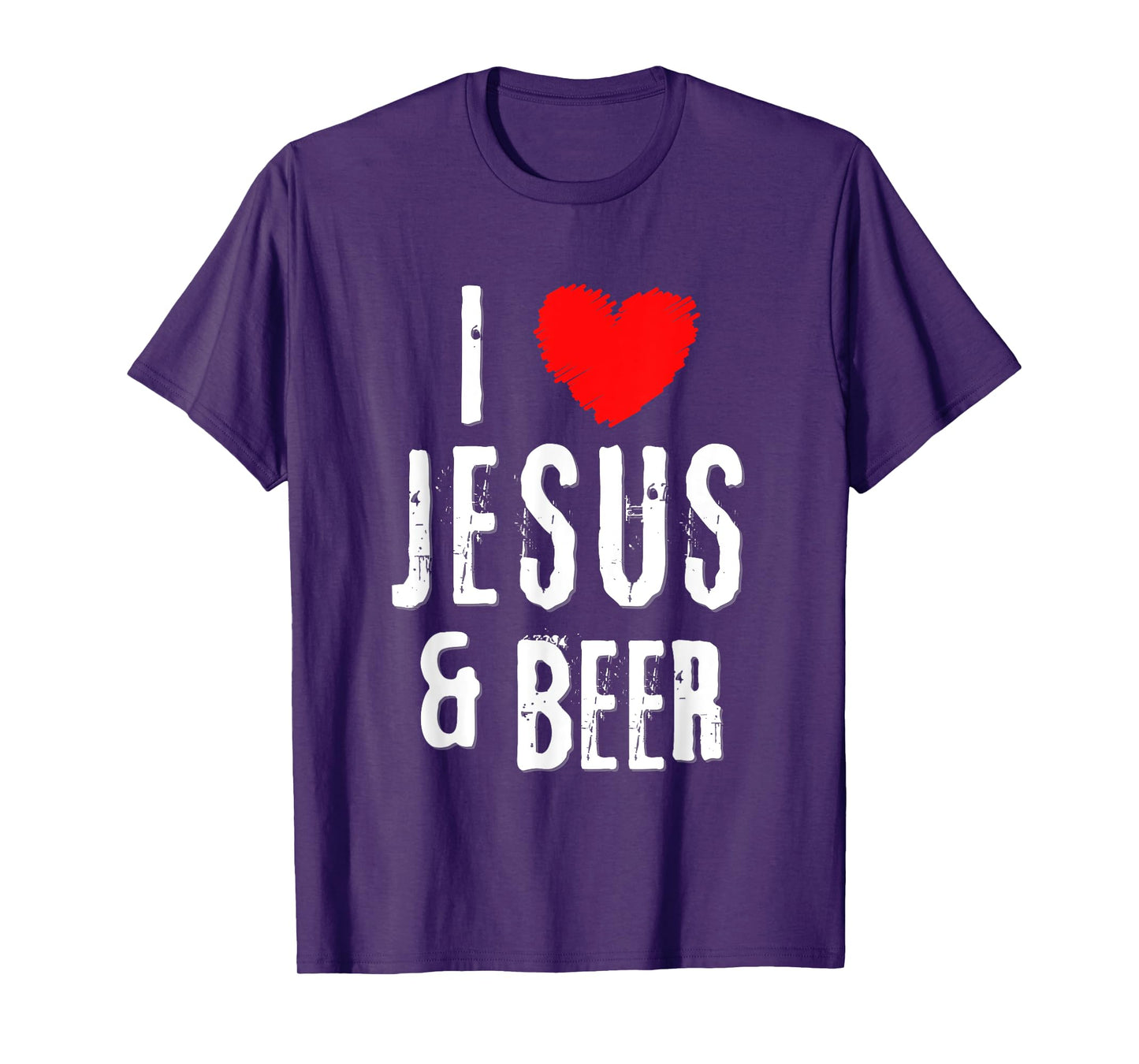 I Love JESUS and BEER, Christian Vintage Grunge alcohol T-Shirt
