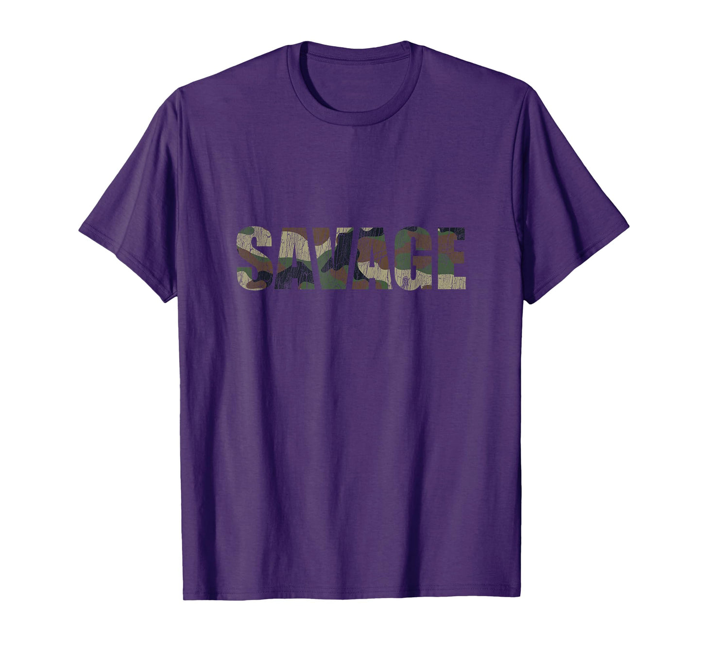 Savage Camo Distressed Novelty Parody Gifts Men Women T-Shirt