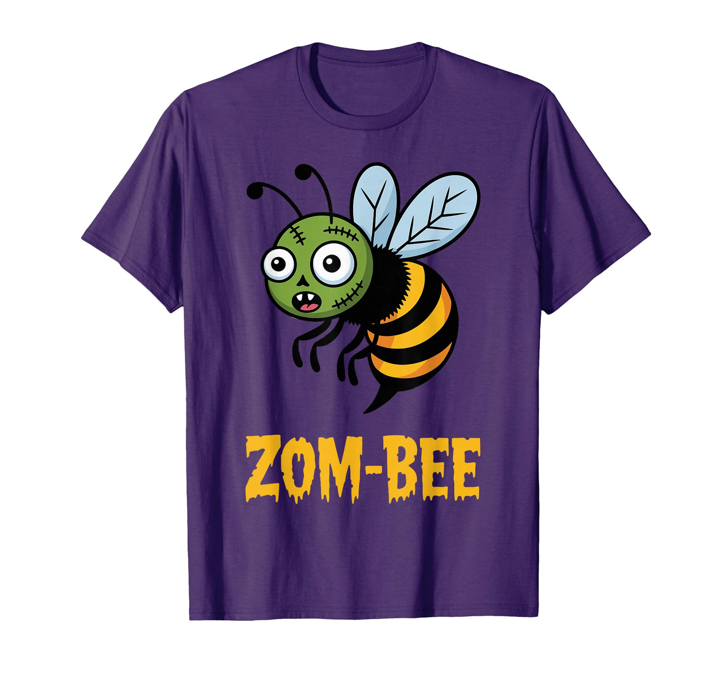 Zom Bee Cartoon Funny Insect Spooky Season Halloween T-Shirt