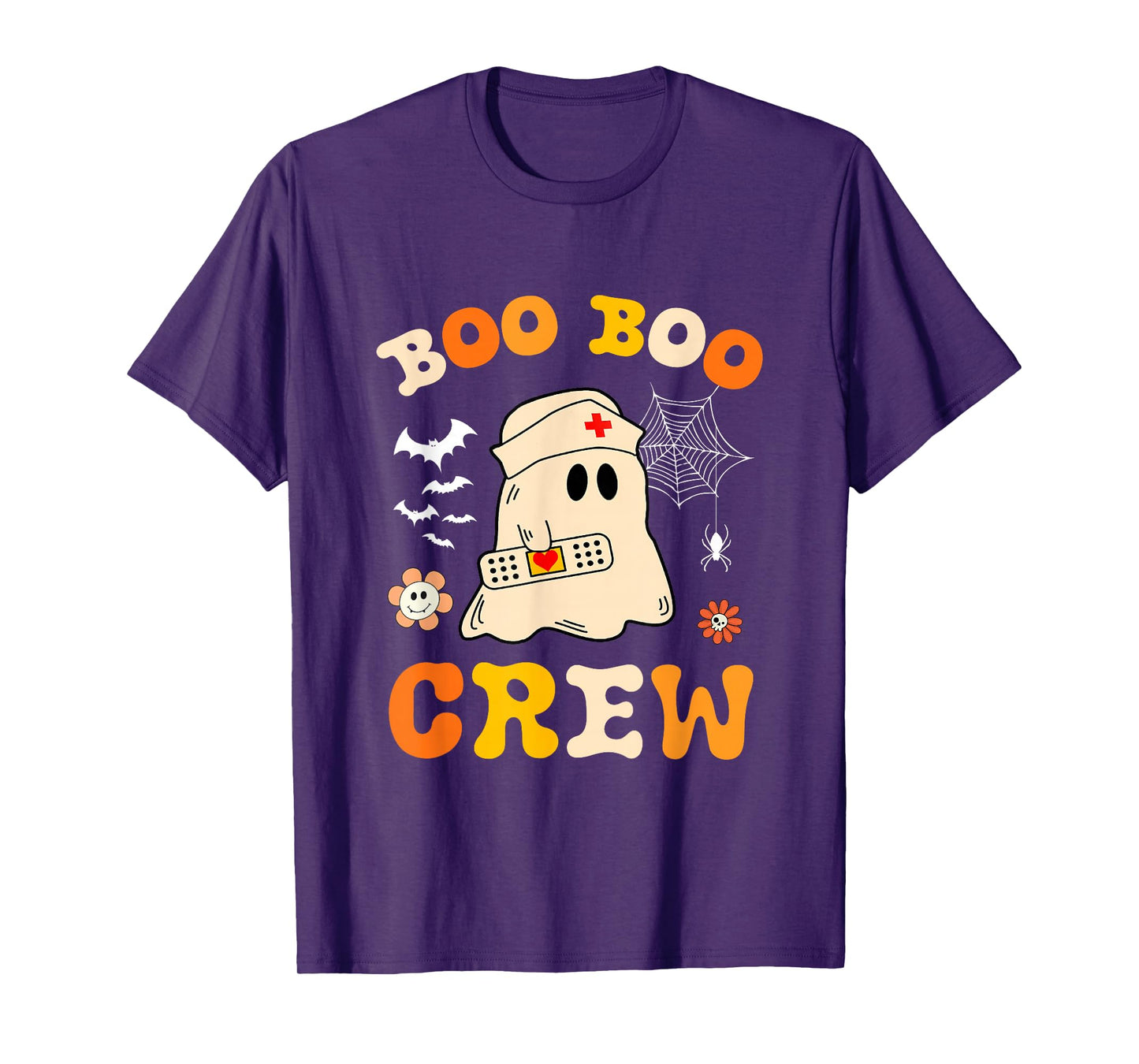 Groovy Boo Boo Crew Nurse Women Funny Ghost Nurse Halloween T-Shirt