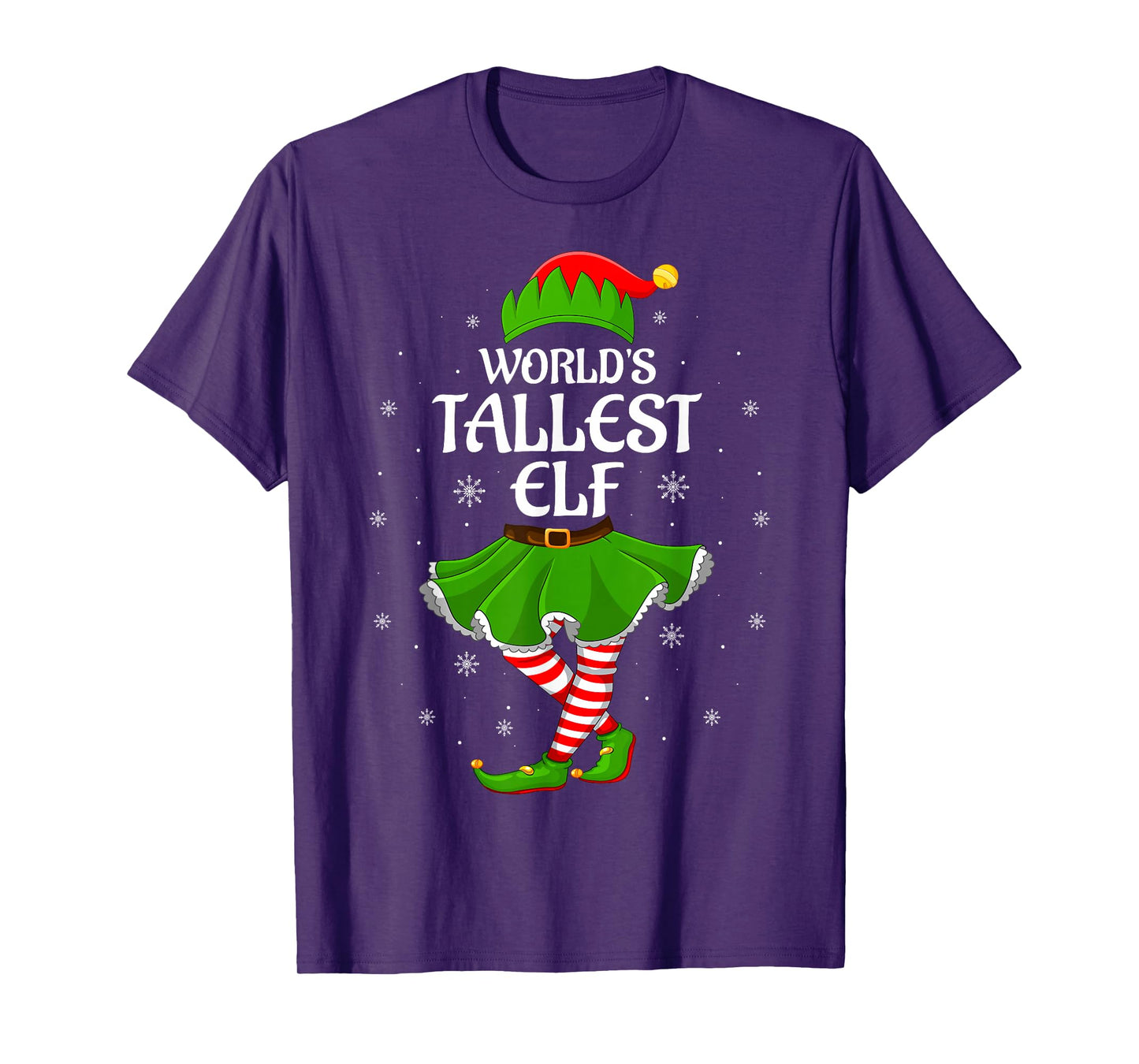 World's Tallest Elf Christmas Girls Women Elf Squad Xmas T-Shirt