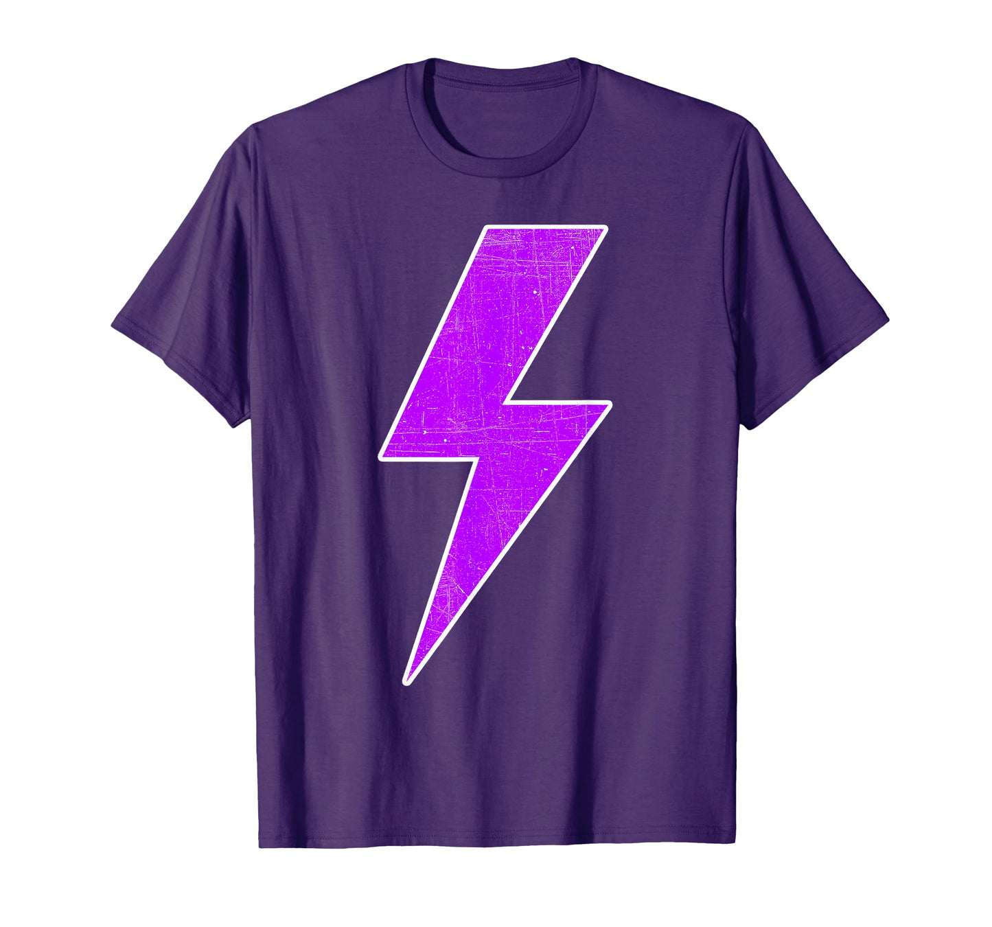 Bolt Lightning Purple White Design Team Sports T-Shirt