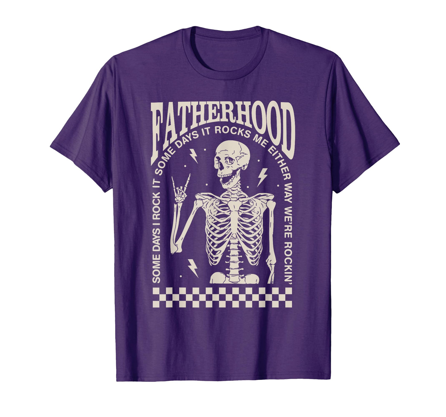 Funny Fatherhood Rock Skeleton Dad Life Vintage Fathers Day T-Shirt