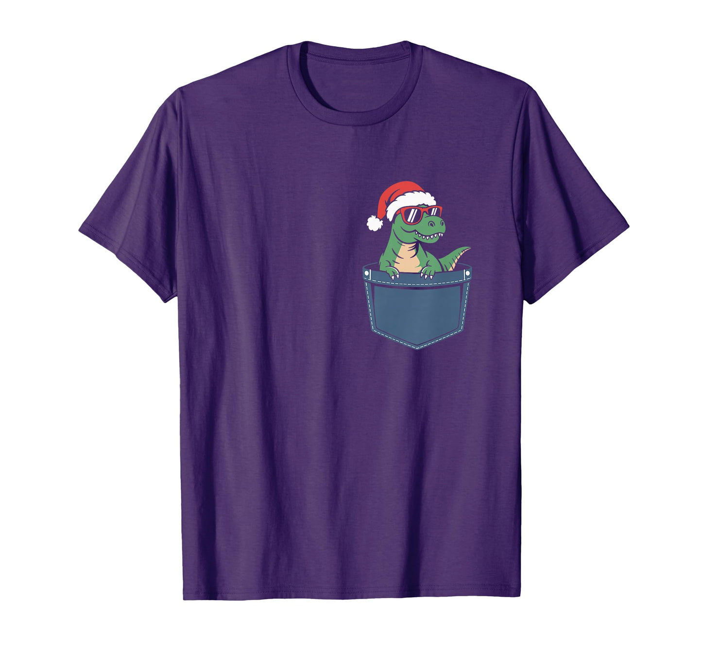 Dinosaur in Pocket, Santa t rex in a Pocket Christmas Boys T-Shirt