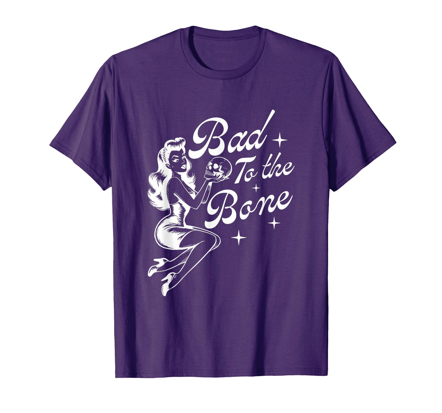 Bad to The Bone Funny Halloween Witch T-Shirt
