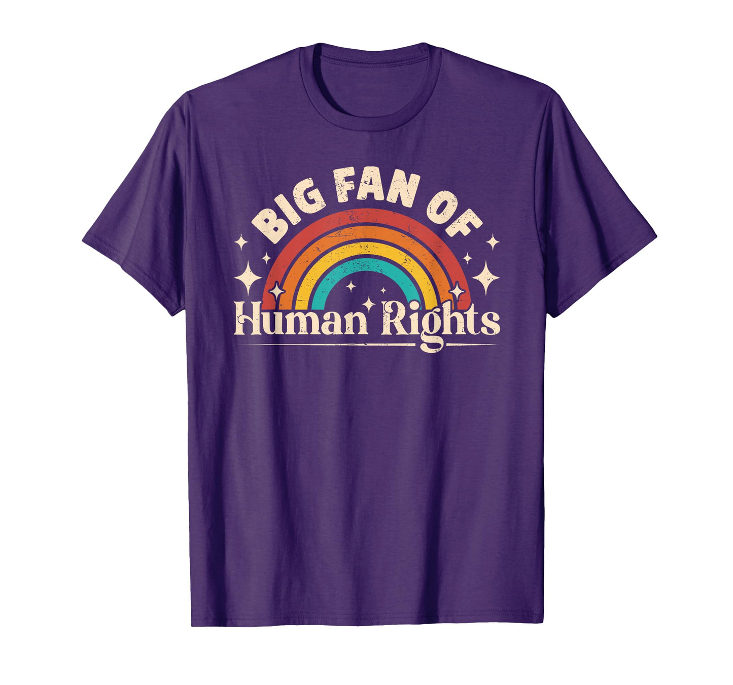 Big Fan of Human Rights Vintage Rainbow Social Justice T-Shirt