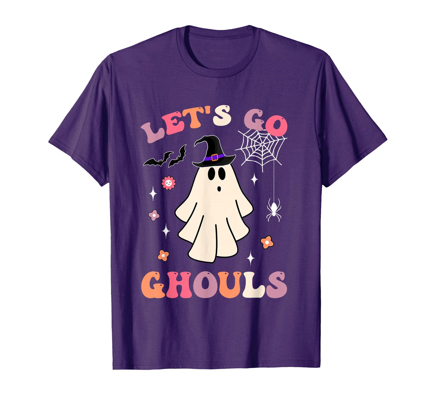 Groovy Let's Go Ghouls Shirt Halloween Ghost Witch Costumes T-Shirt