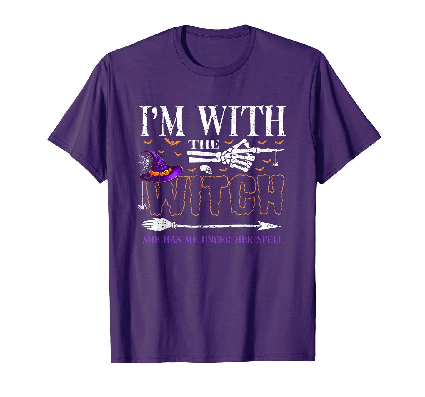 I'm with The Witch Funny Halloween Couple Costume Party T-Shirt