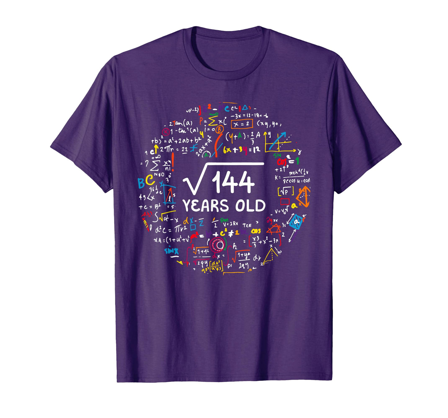 Square Root Of 144 12th Birthday 12 Year Old Gifts Math Bday T-Shirt