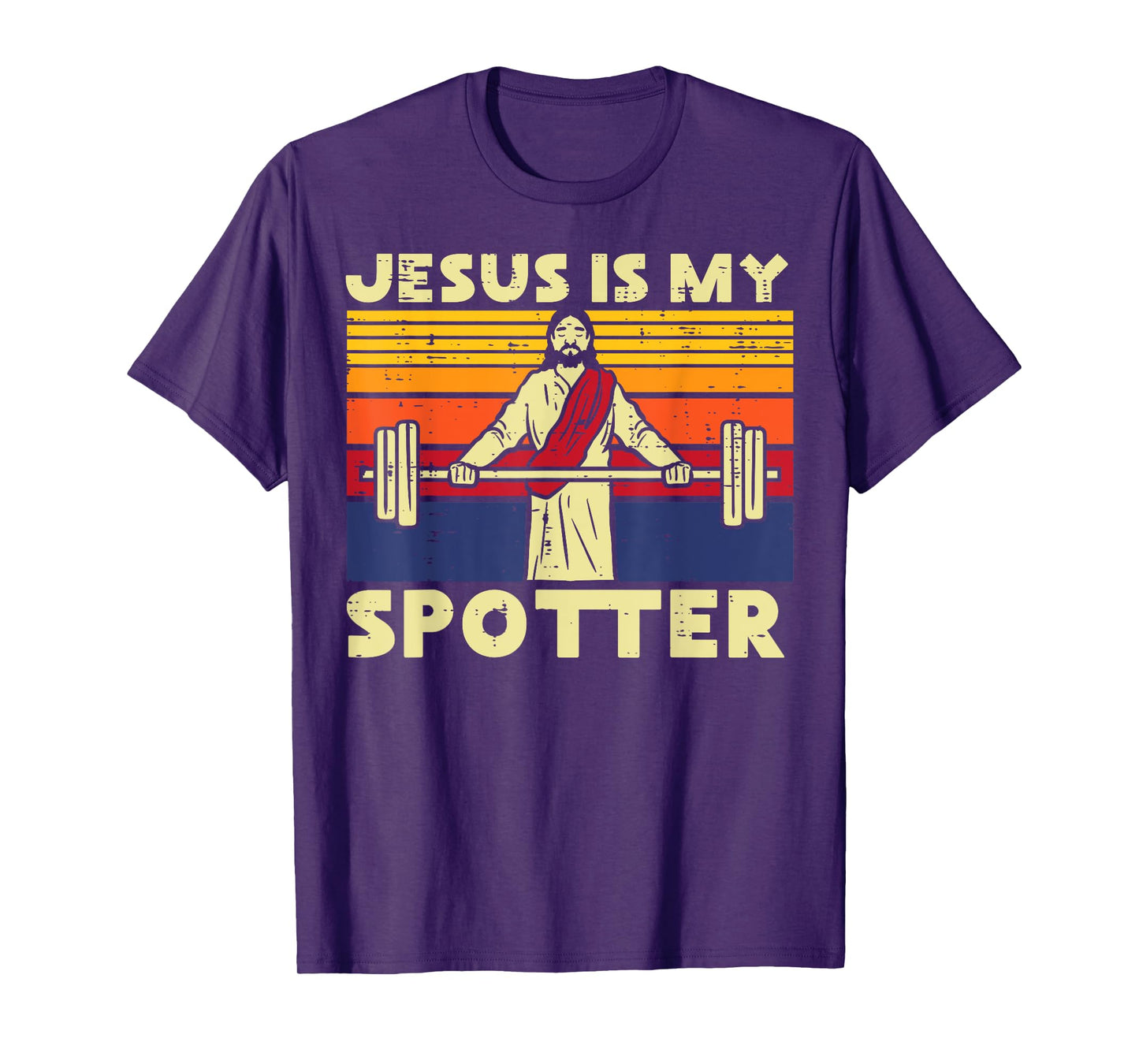 Gym Jesus Is My Spotter Christian Workout Lifting Men Women T-Shirt